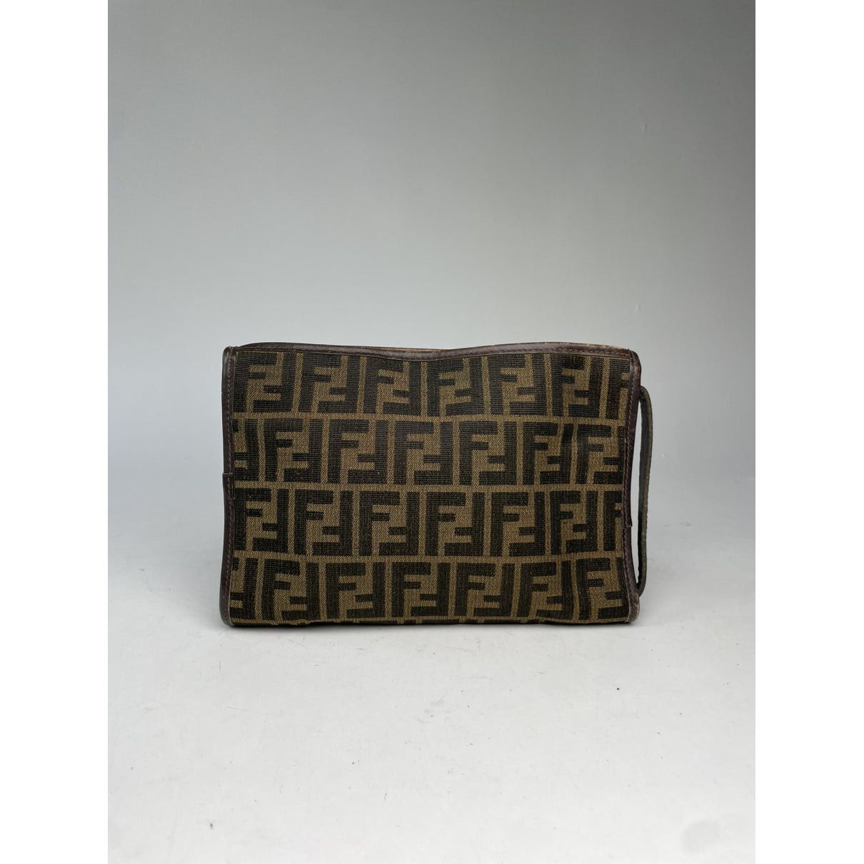 Fendi Baguette Brown Cotton Clutch Bag Size ONE SIZE - 2 Thumbnail
