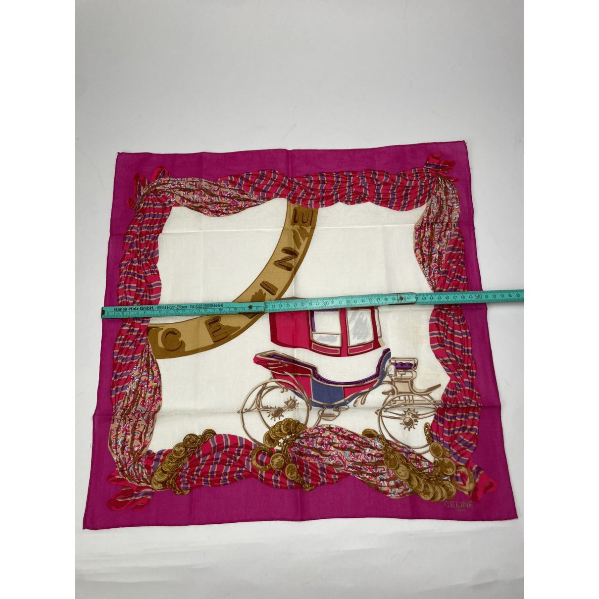 Celine Pink Silk Scarf Size ONE SIZE - 4 Thumbnail
