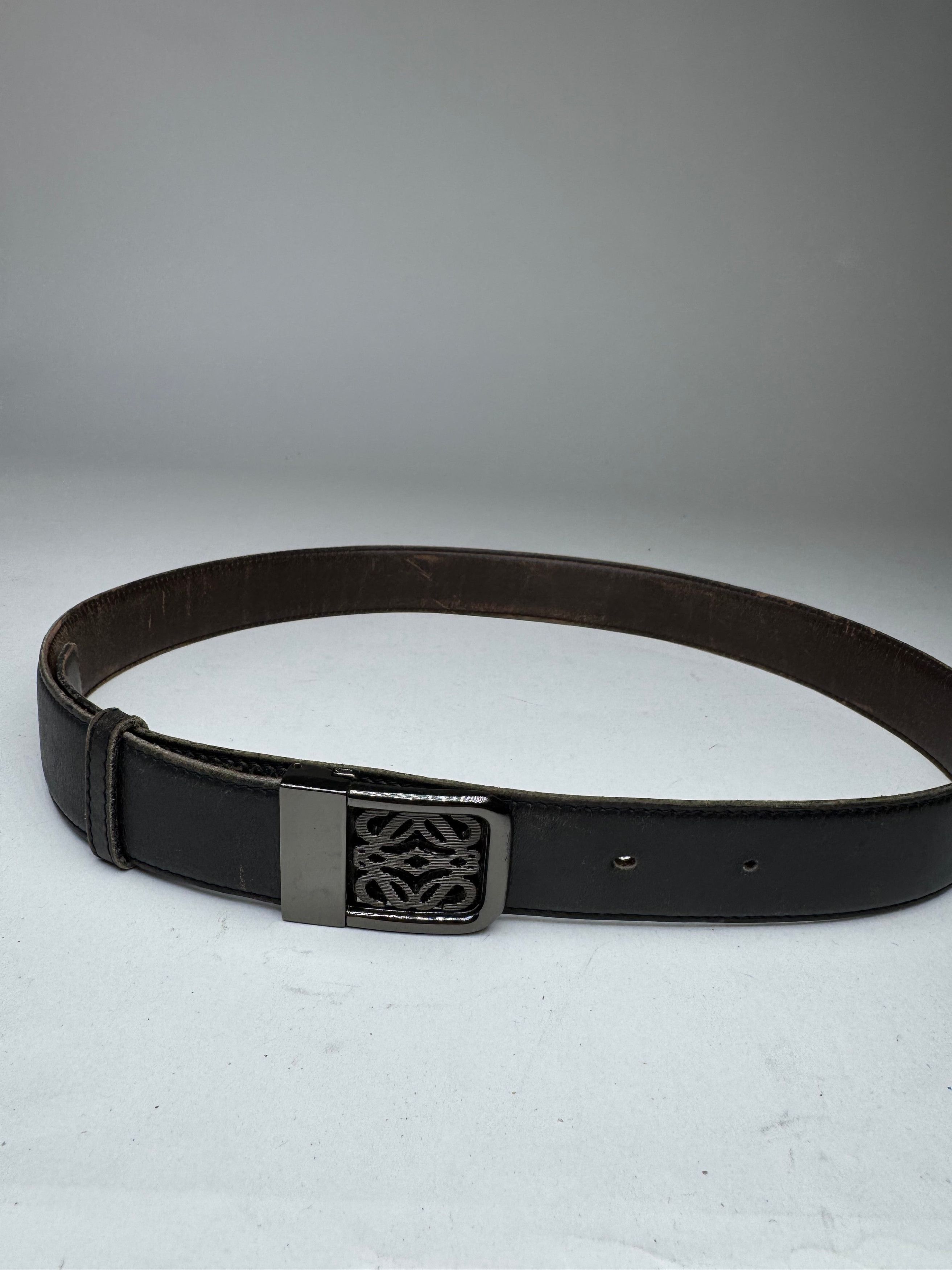 Loewe Vintage Madrid Leather Belt Black Size ONE SIZE - 2 Thumbnail