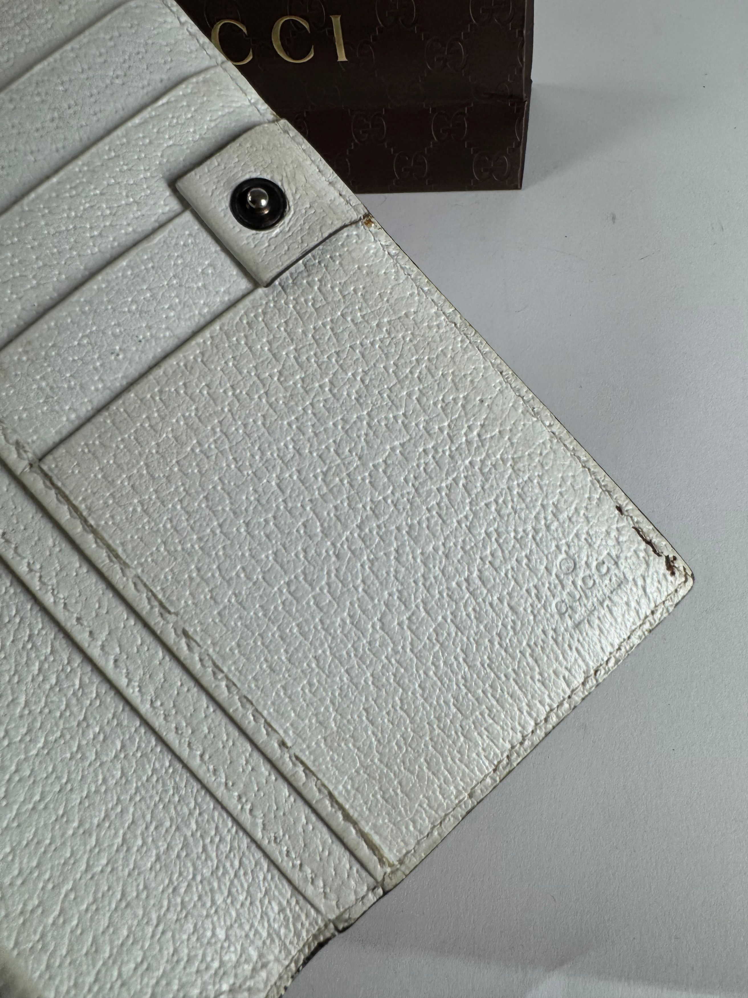 Gucci Vintage Monogram Leather Wallet White Size ONE SIZE - 5 Thumbnail