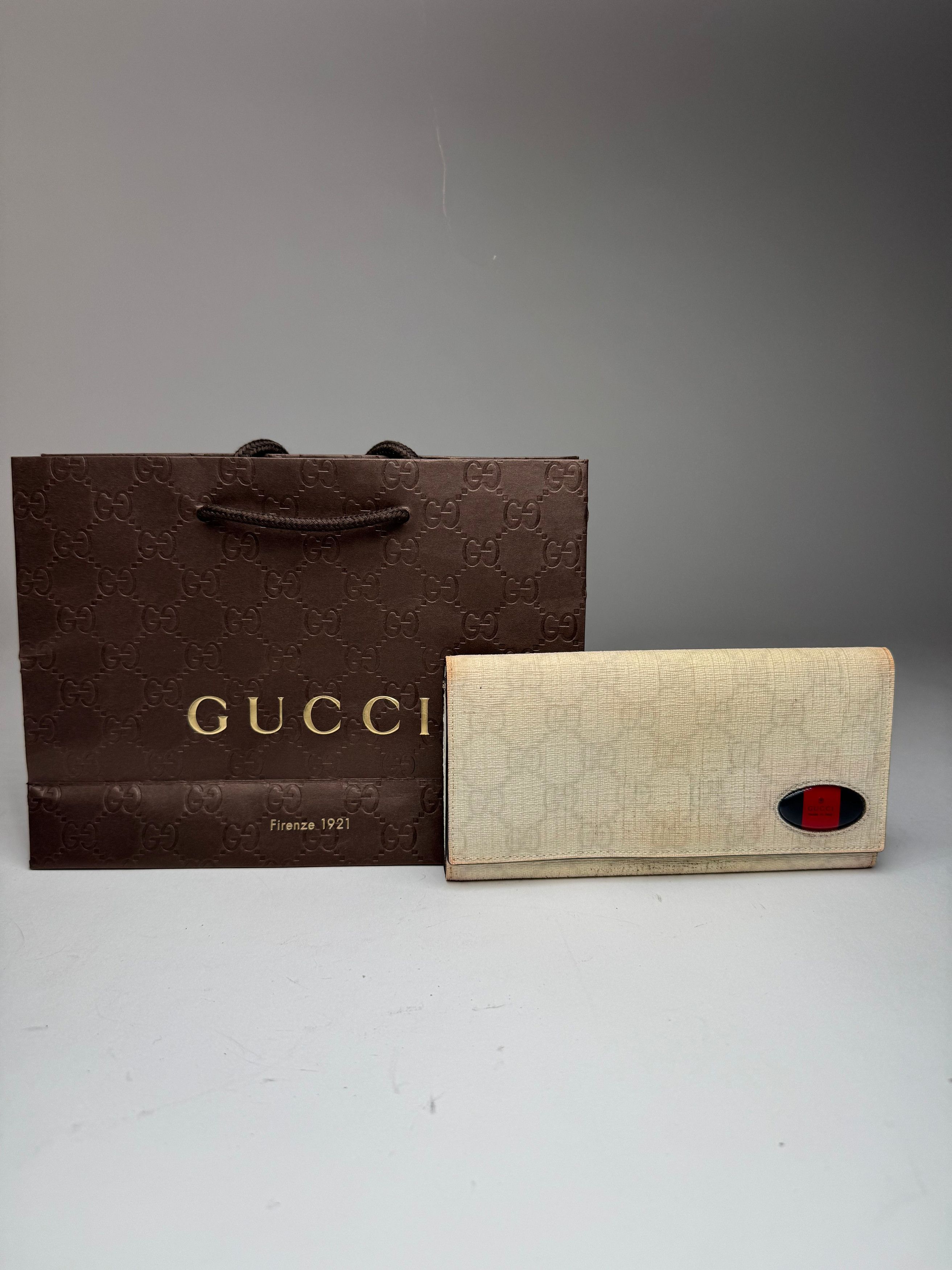Gucci Vintage Monogram Leather Wallet White Size ONE SIZE - 8 Thumbnail