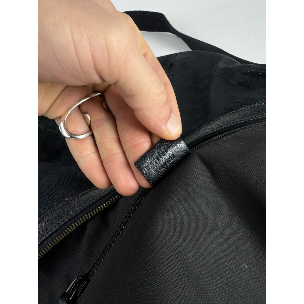 Gucci Jackie Vintage Black Cotton Handbag Size ONE SIZE - 3 Thumbnail