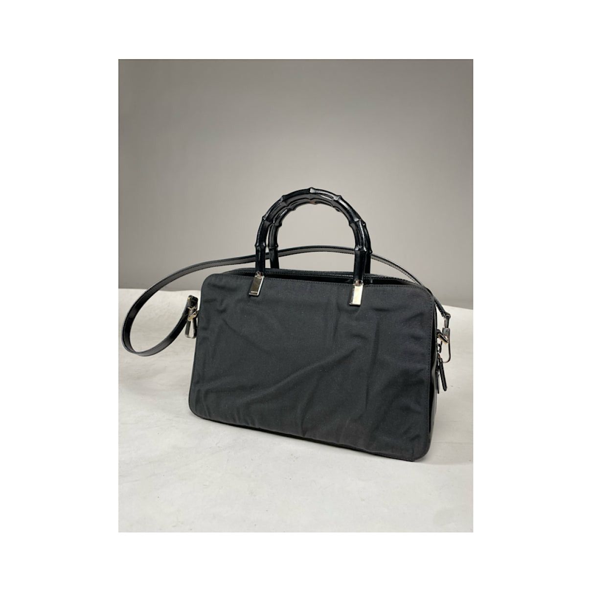 Gucci Bamboo Bullet Black Polyester Handbag Size ONE SIZE - 4 Thumbnail