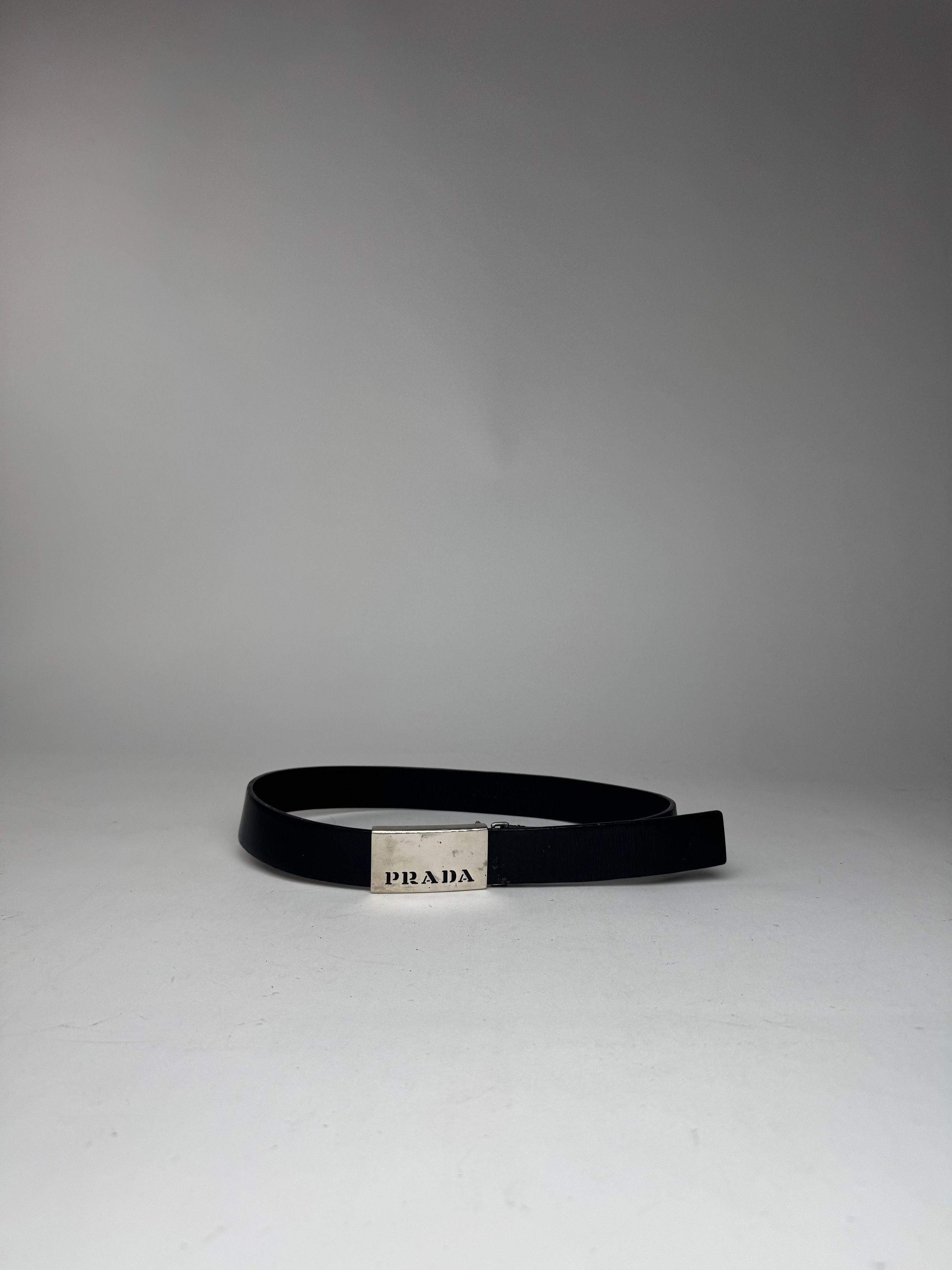Prada Vintage Leather Belt Black Size ONE SIZE - 13 Thumbnail