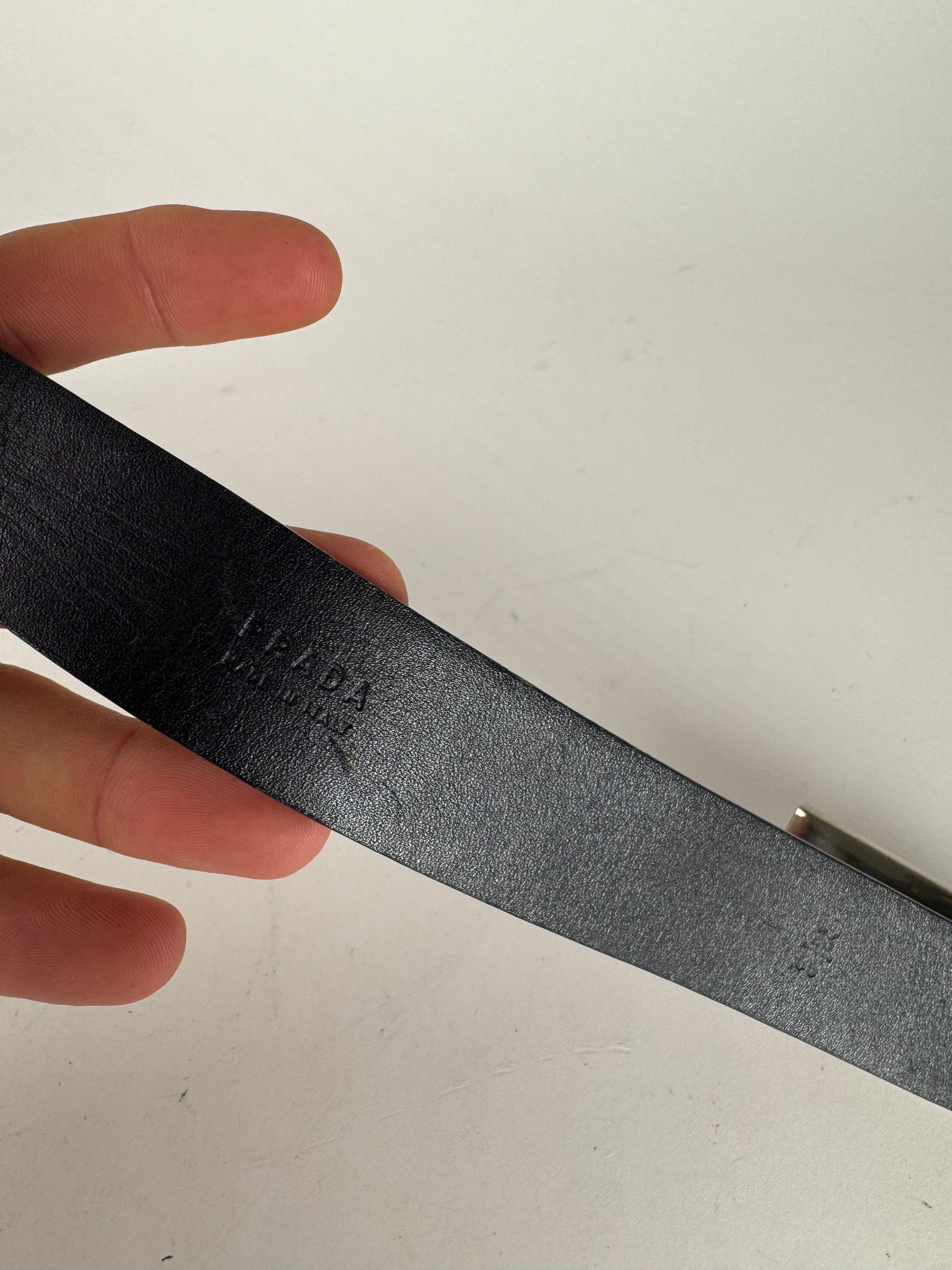 Prada Vintage Leather Belt Black Size ONE SIZE - 9 Thumbnail