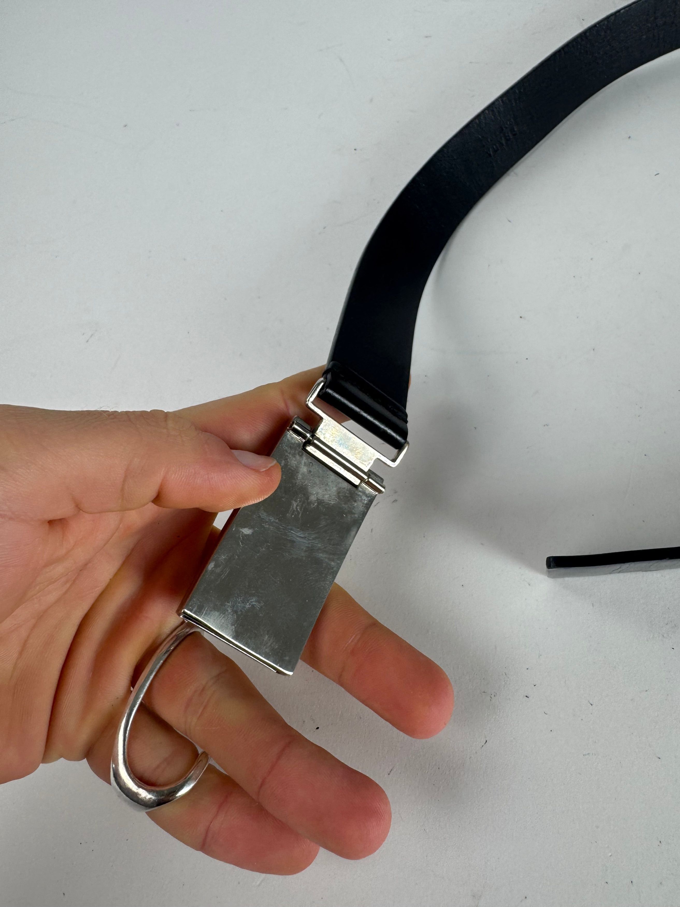Prada Vintage Leather Belt Black Size ONE SIZE - 5 Thumbnail