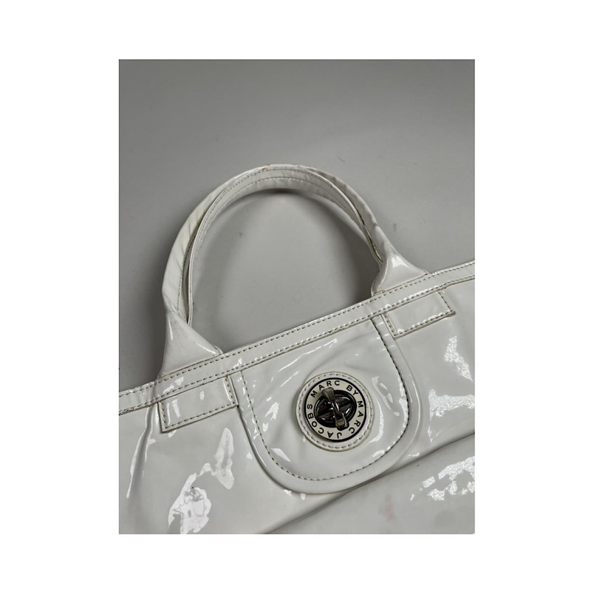 Marc by Marc Jacobs White Patent Leather Handbag Size ONE SIZE - 3 Thumbnail