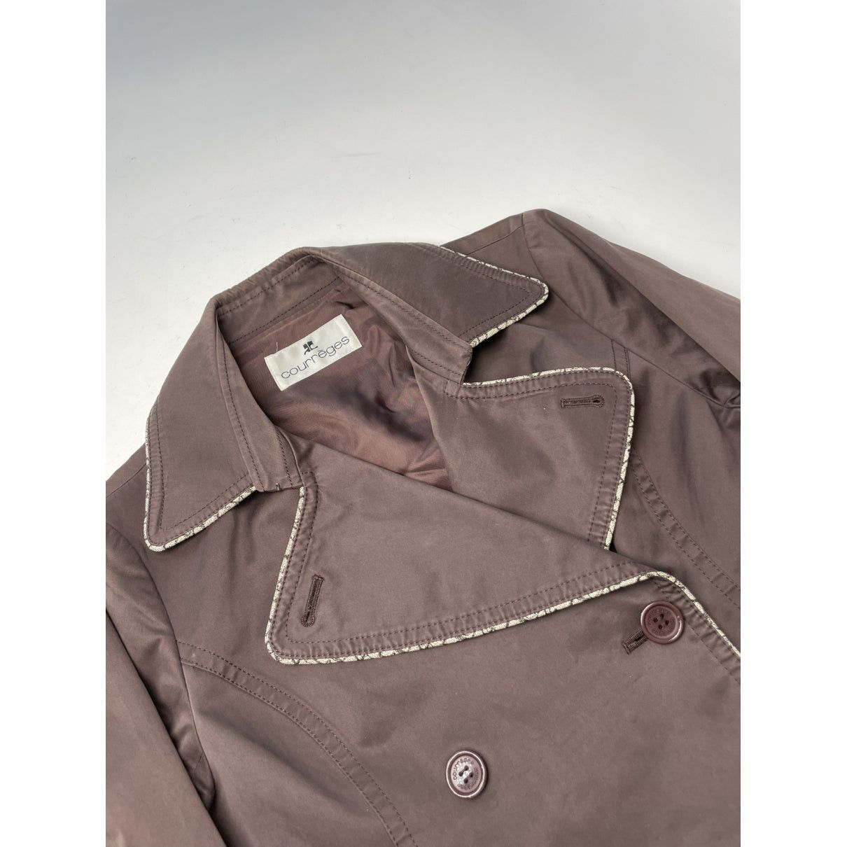 Courreges Courrèges Brown Cotton Trench Coat Size M / US 6-8 / IT 42-44 - 5 Thumbnail