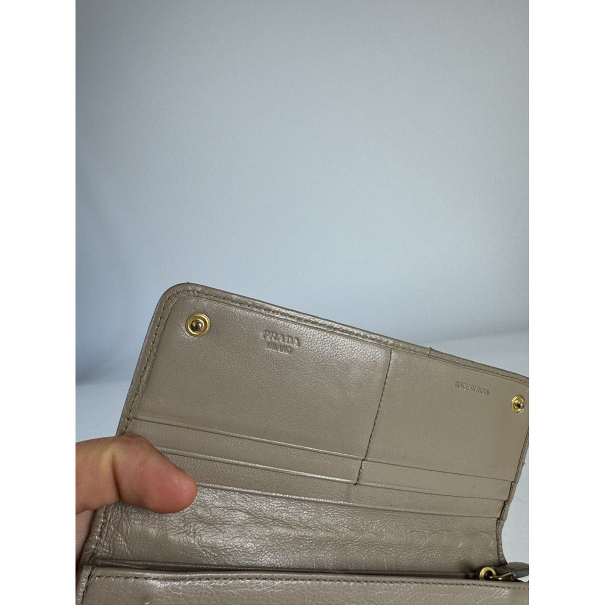 Prada Brown Leather Wallet Size ONE SIZE - 4 Thumbnail