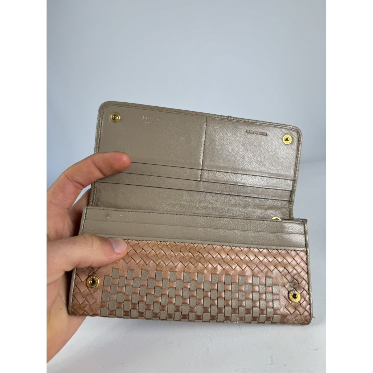 Prada Brown Leather Wallet Size ONE SIZE - 3 Thumbnail