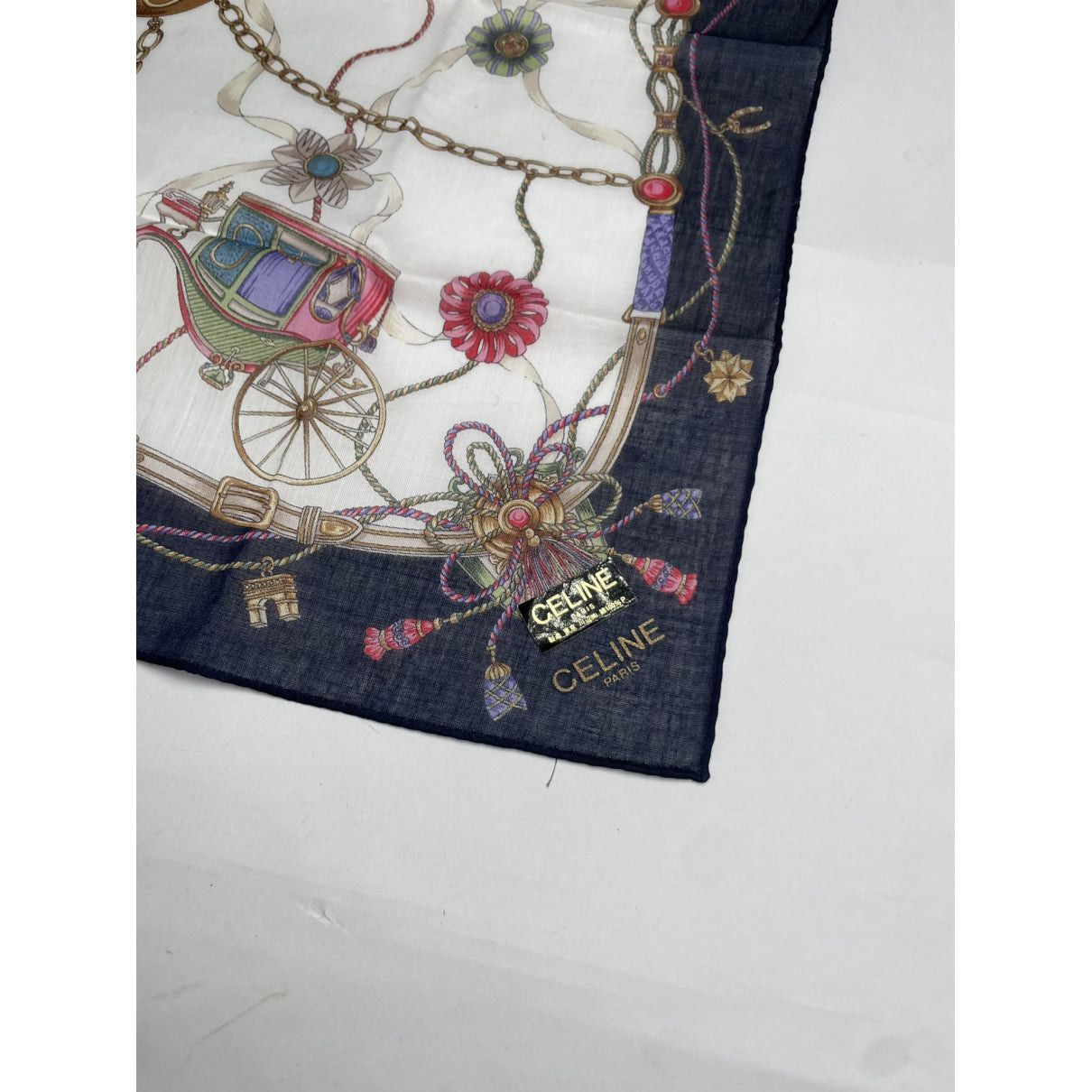 Celine Black Silk Scarf Size ONE SIZE - 2 Thumbnail