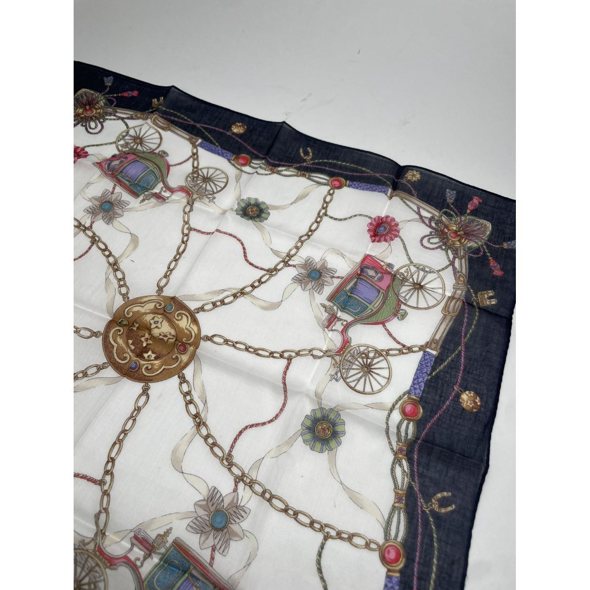 Celine Black Silk Scarf Size ONE SIZE - 4 Thumbnail