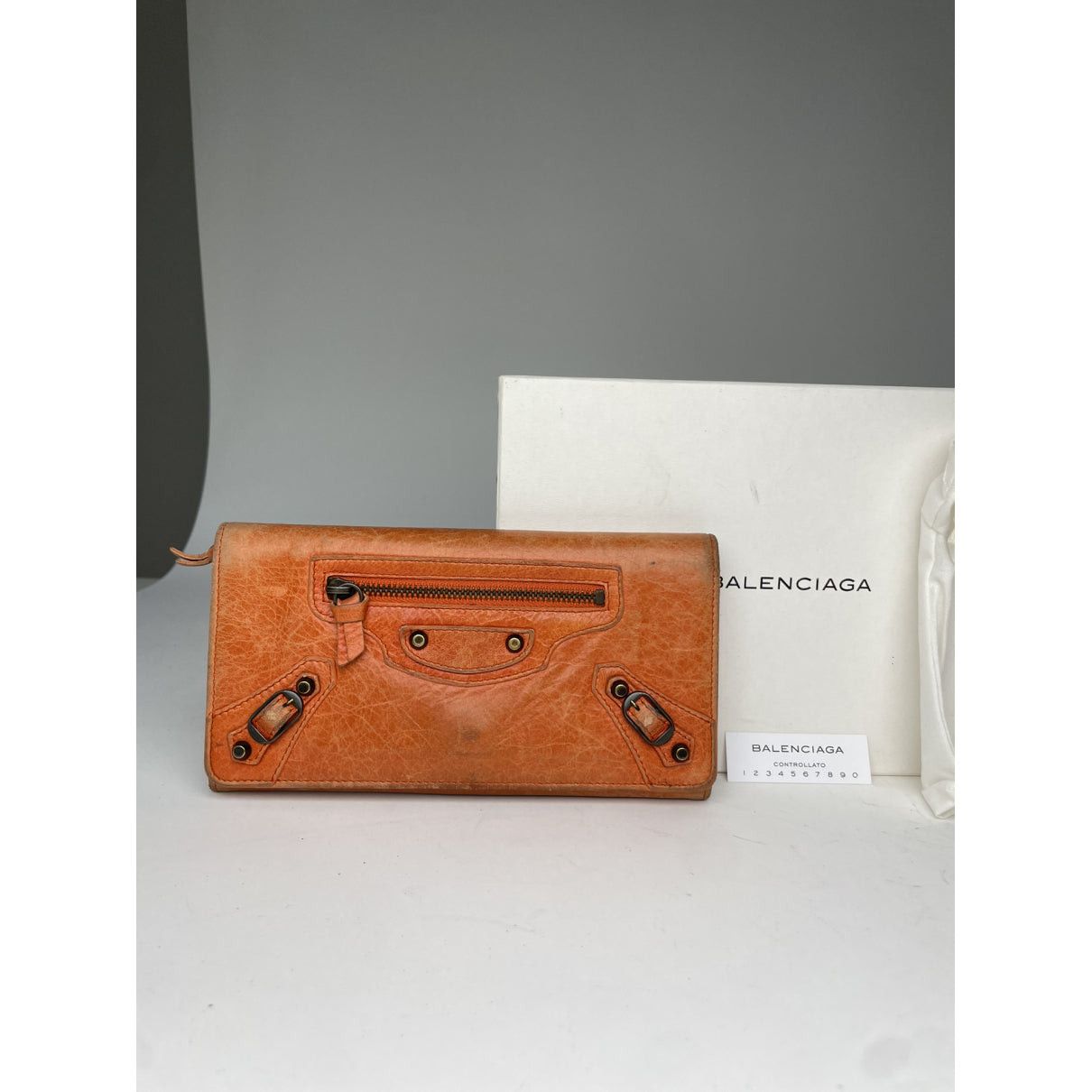 Balenciaga Orange Leather Wallet Size ONE SIZE - 2 Thumbnail