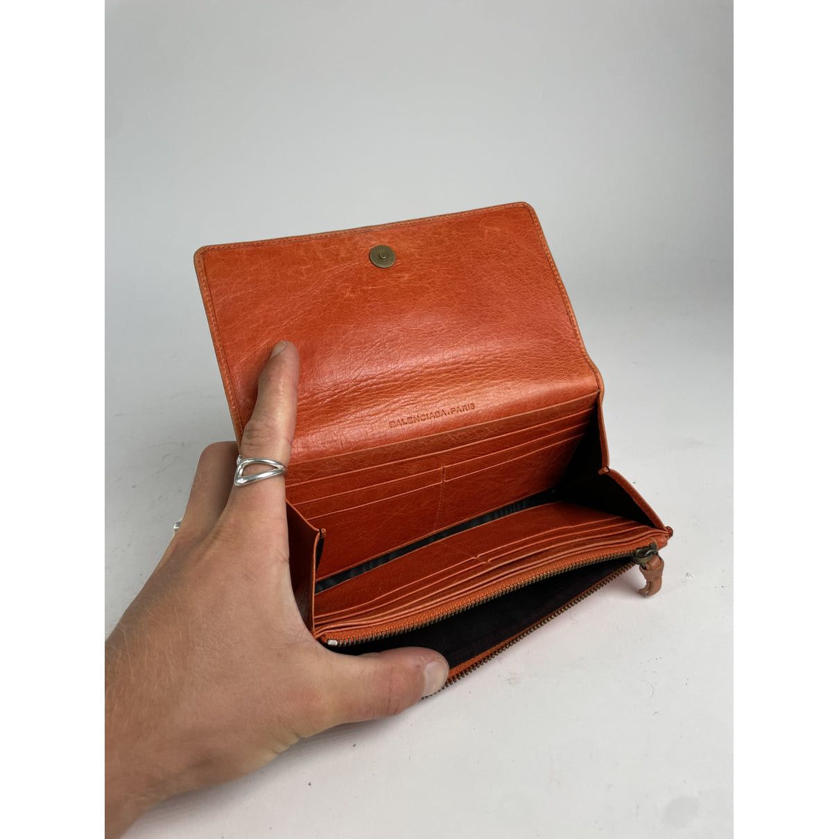 Balenciaga Orange Leather Wallet Size ONE SIZE - 4 Thumbnail