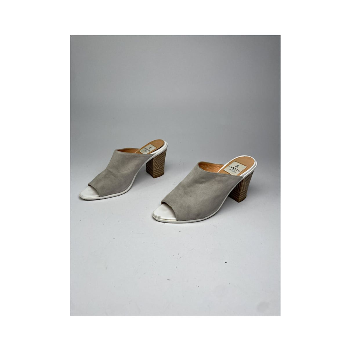 Lanvin Grey Leather Heel Size US 7 / IT 37 - 2 Thumbnail