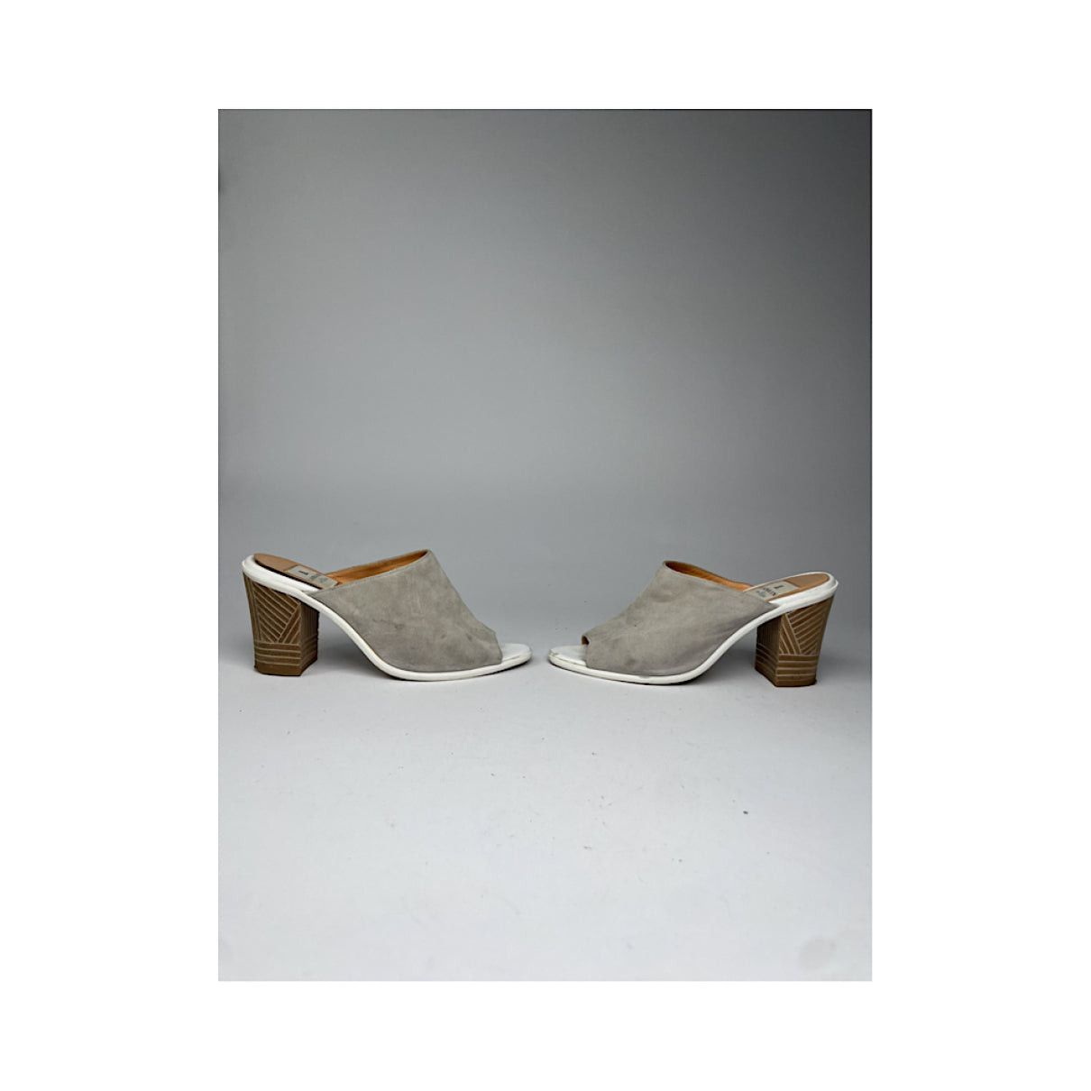 Lanvin Grey Leather Heel Size US 7 / IT 37 - 3 Thumbnail