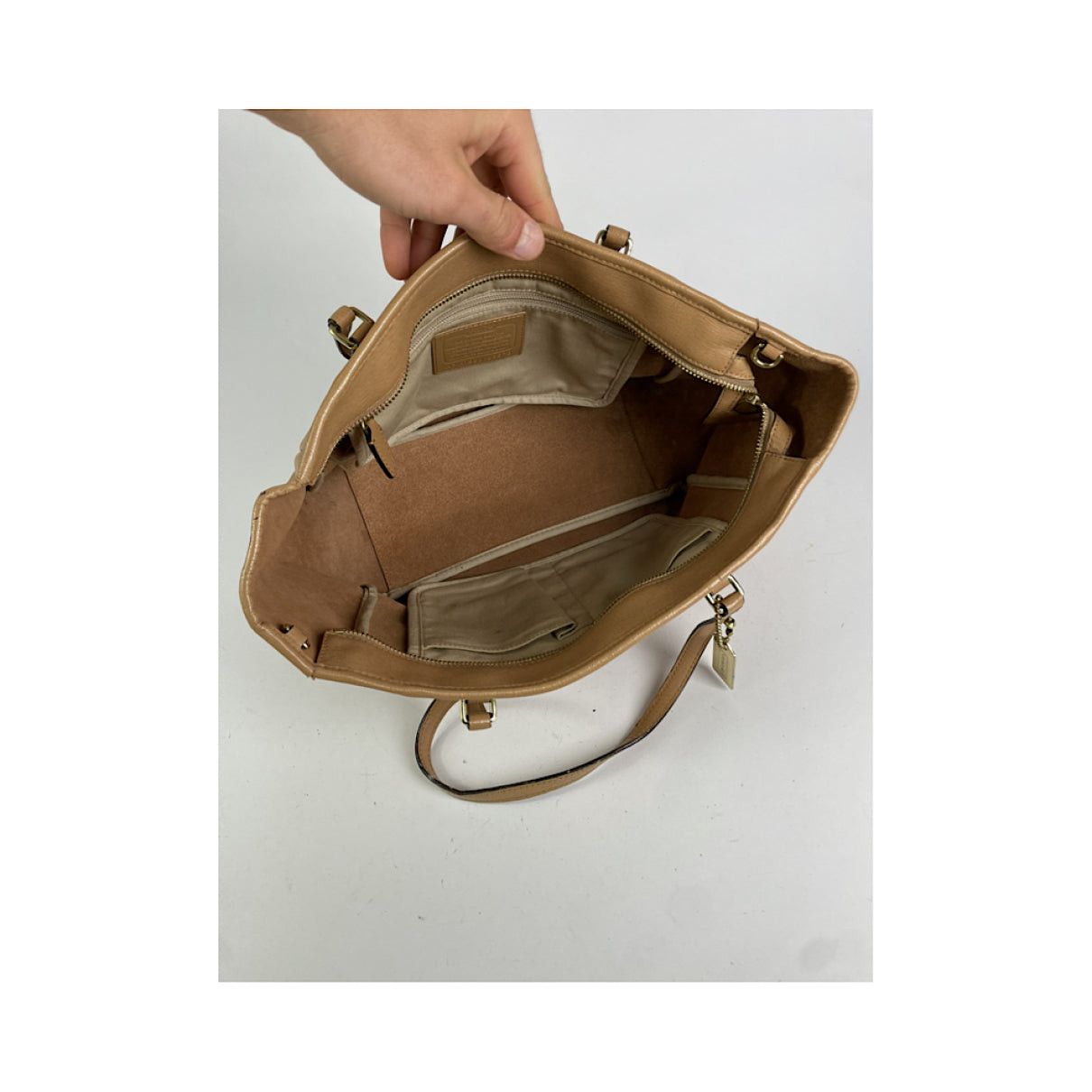 Coach Carly Brown Leather Handbag Size ONE SIZE - 2 Thumbnail