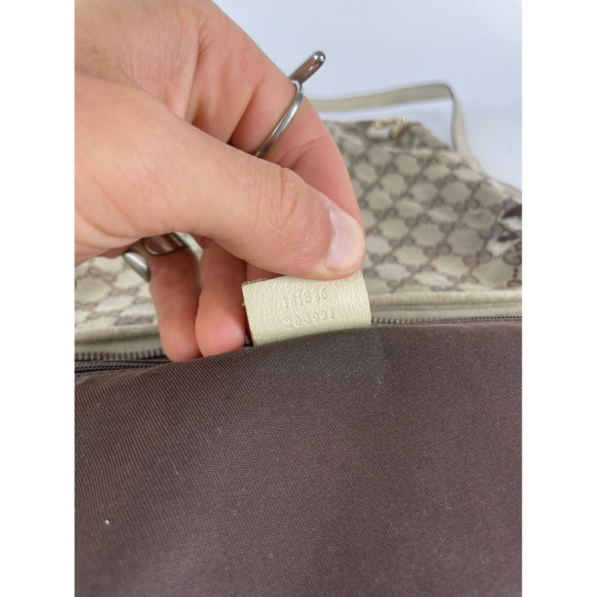 Gucci Jackie Vintage Beige Cotton Handbag Size ONE SIZE - 3 Thumbnail