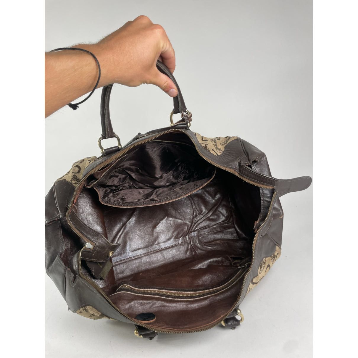 Celine Brown Cotton Travel Bag Size ONE SIZE - 2 Thumbnail