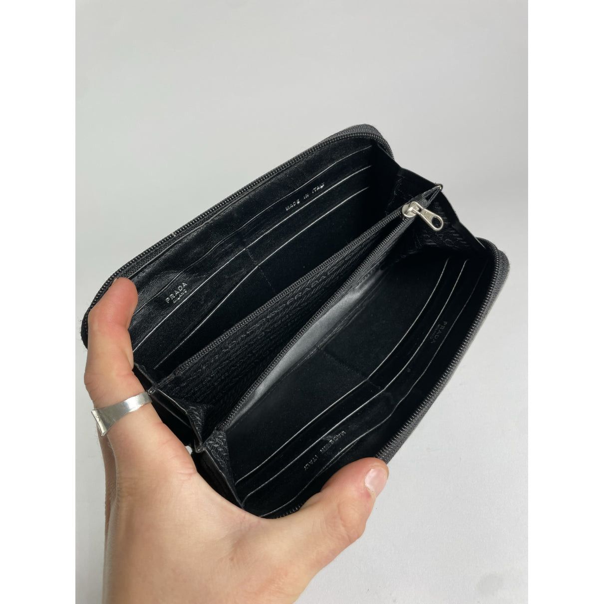 Prada Black Cotton Wallet Size ONE SIZE - 3 Thumbnail