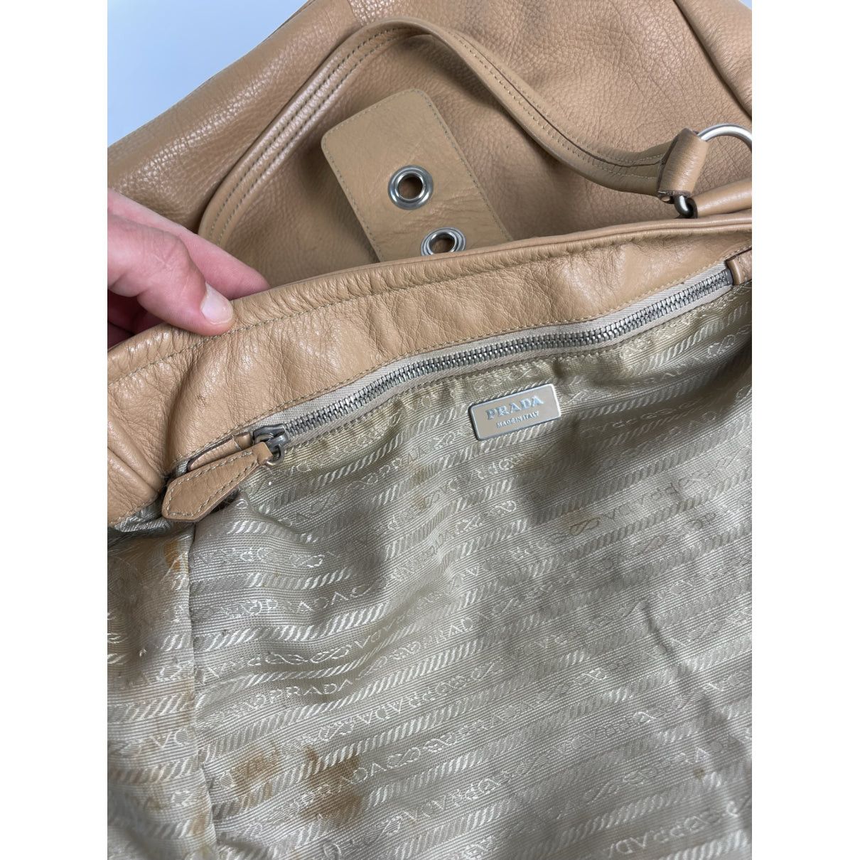 Prada Bibliothèque Brown Leather Handbag Size ONE SIZE - 3 Thumbnail
