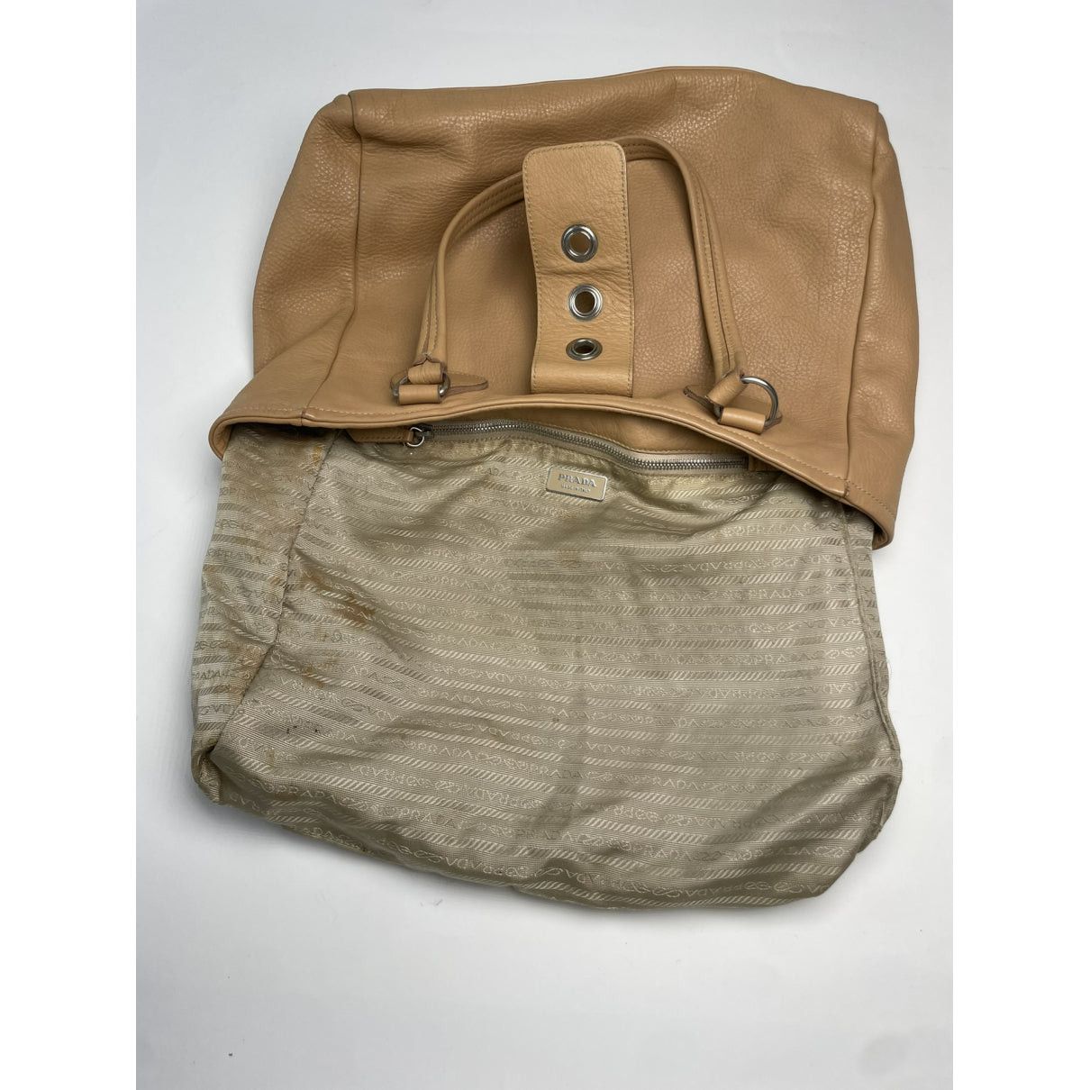 Prada Bibliothèque Brown Leather Handbag Size ONE SIZE - 2 Thumbnail