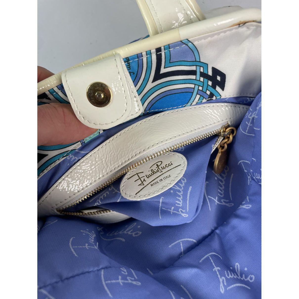 Emilio Pucci White Cotton Handbag Size ONE SIZE - 3 Thumbnail