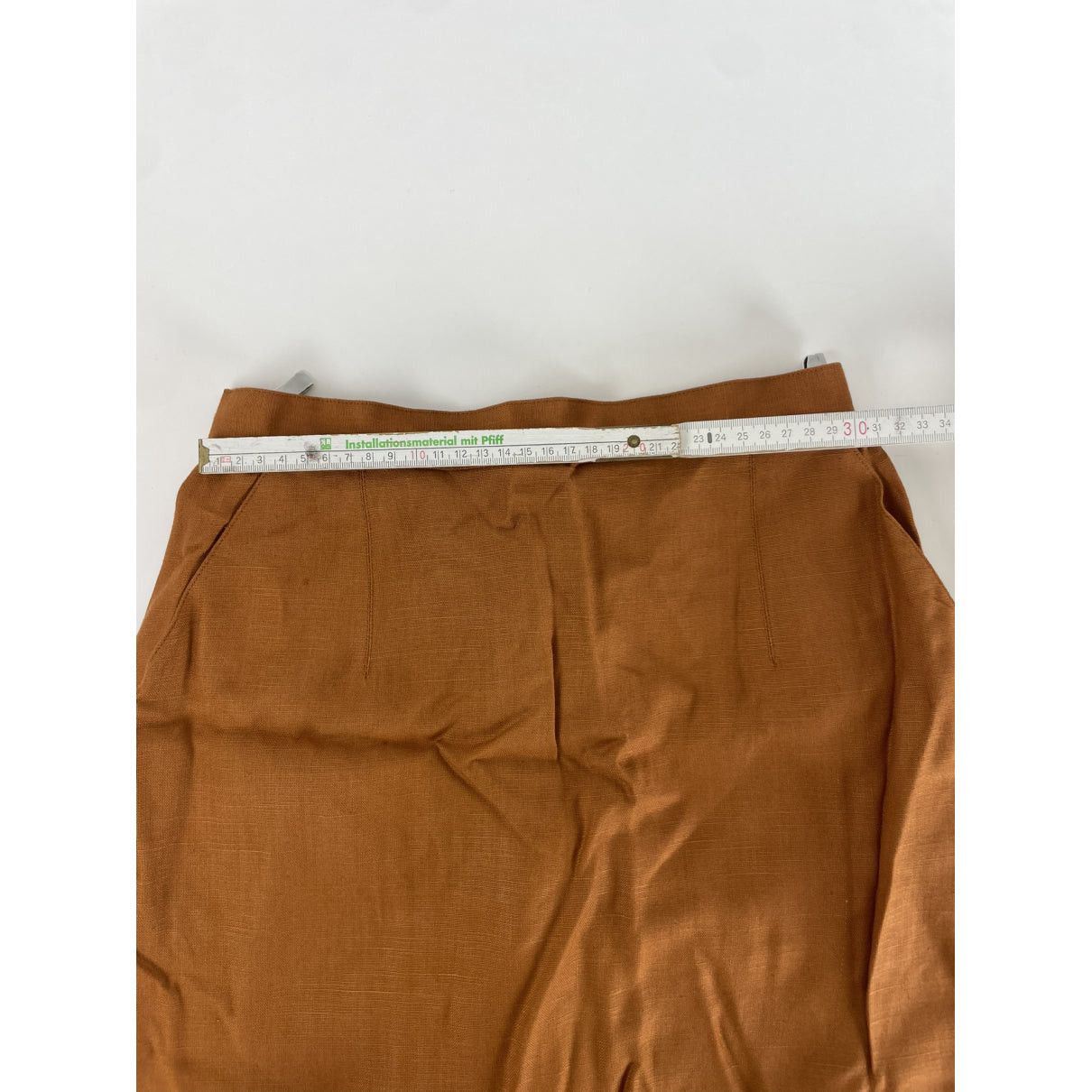 Dior Orange Linen Skirt Size 34" / US 12 / IT 48 - 4 Thumbnail