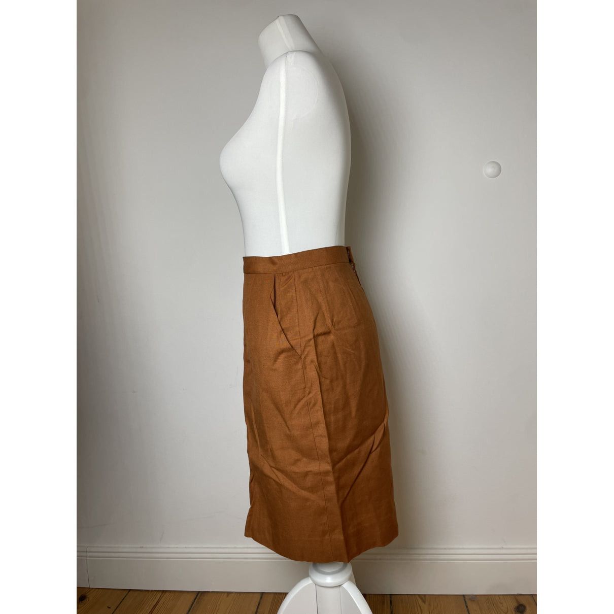 Dior Orange Linen Skirt Size 34" / US 12 / IT 48 - 2 Thumbnail