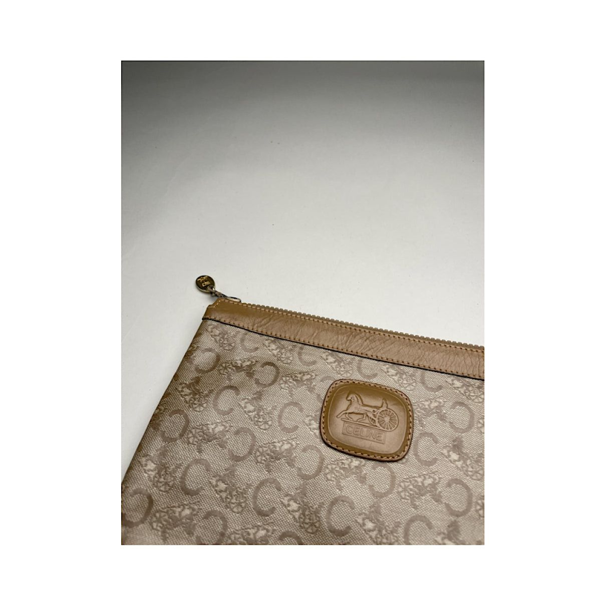 Celine Triomphe Vintage Brown Leather Clutch Bag Size ONE SIZE - 4 Thumbnail