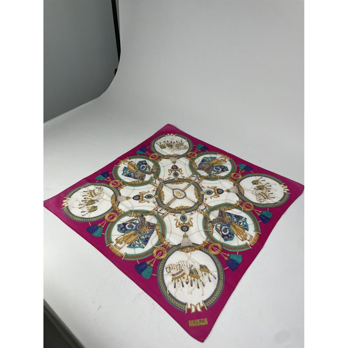 Celine Black Silk Scarf Size ONE SIZE - 4 Thumbnail