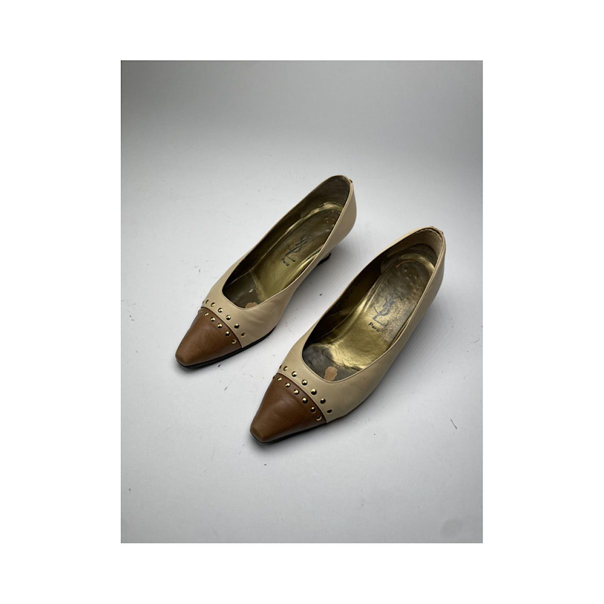 Yves Saint Laurent Beige Leather Heel Size US 5 / IT 35 - 3 Thumbnail