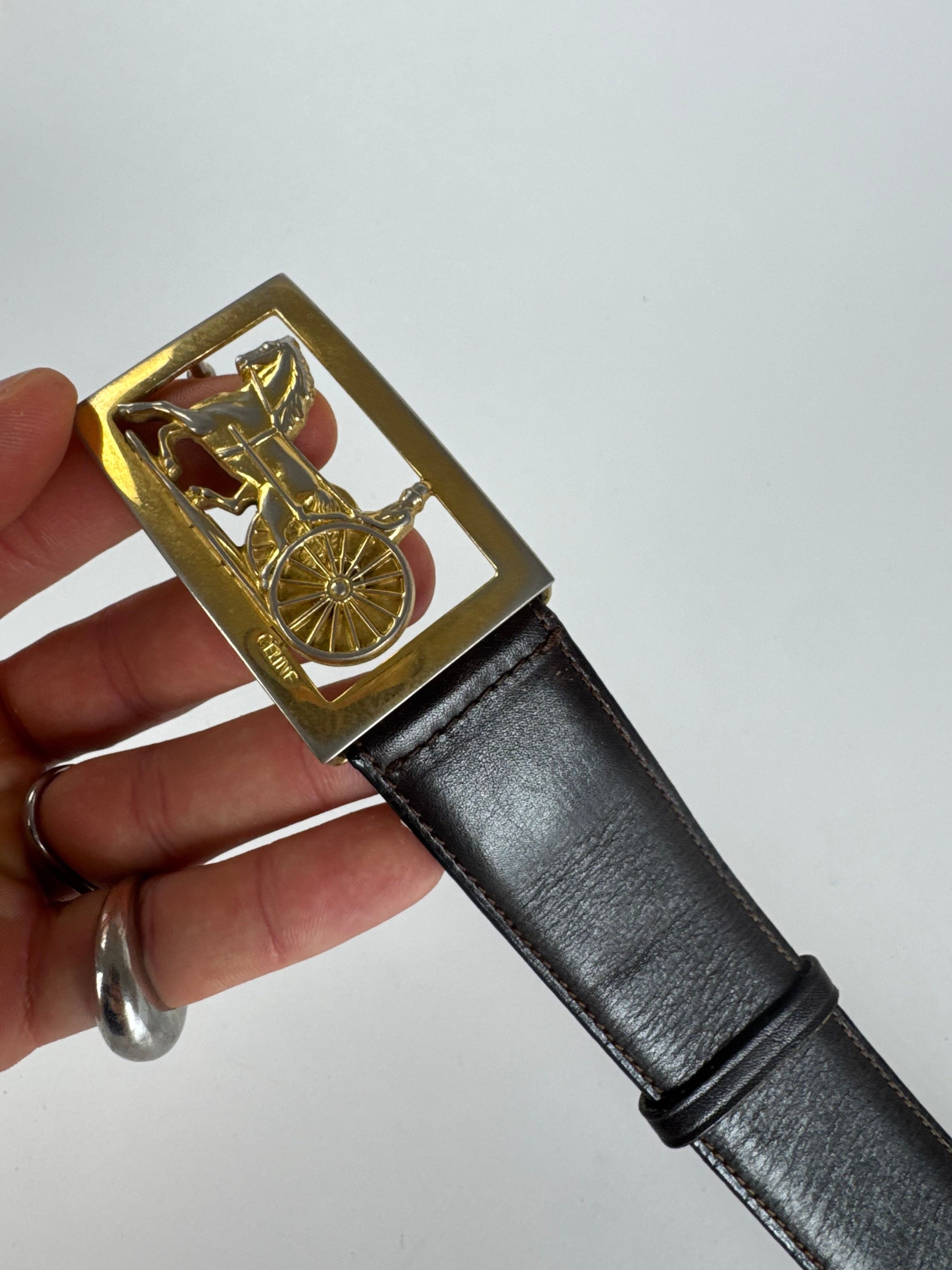 Celine Vintage Paris Leather Belt Size ONE SIZE - 7 Thumbnail