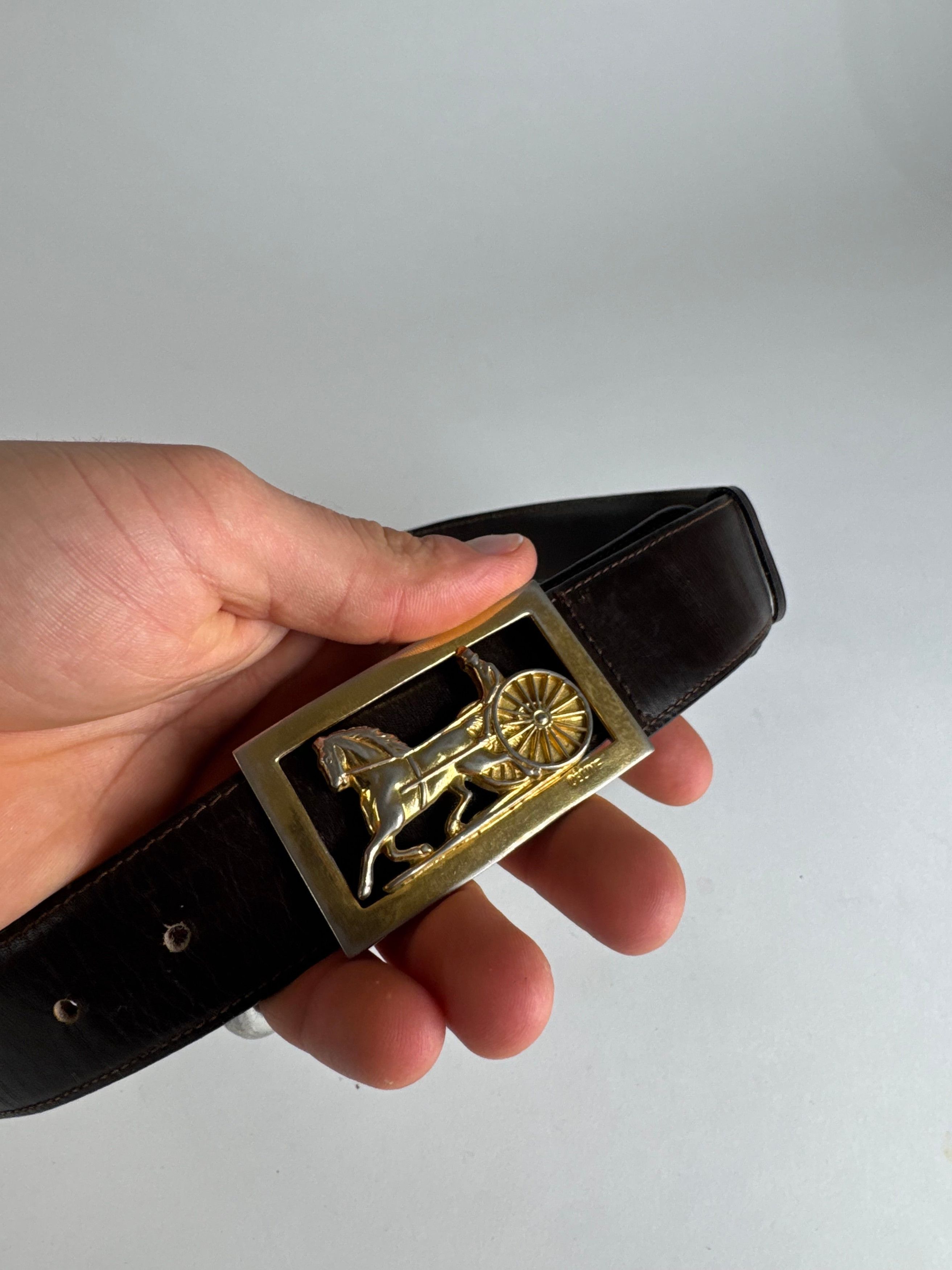 Celine Vintage Paris Leather Belt Size ONE SIZE - 2 Thumbnail