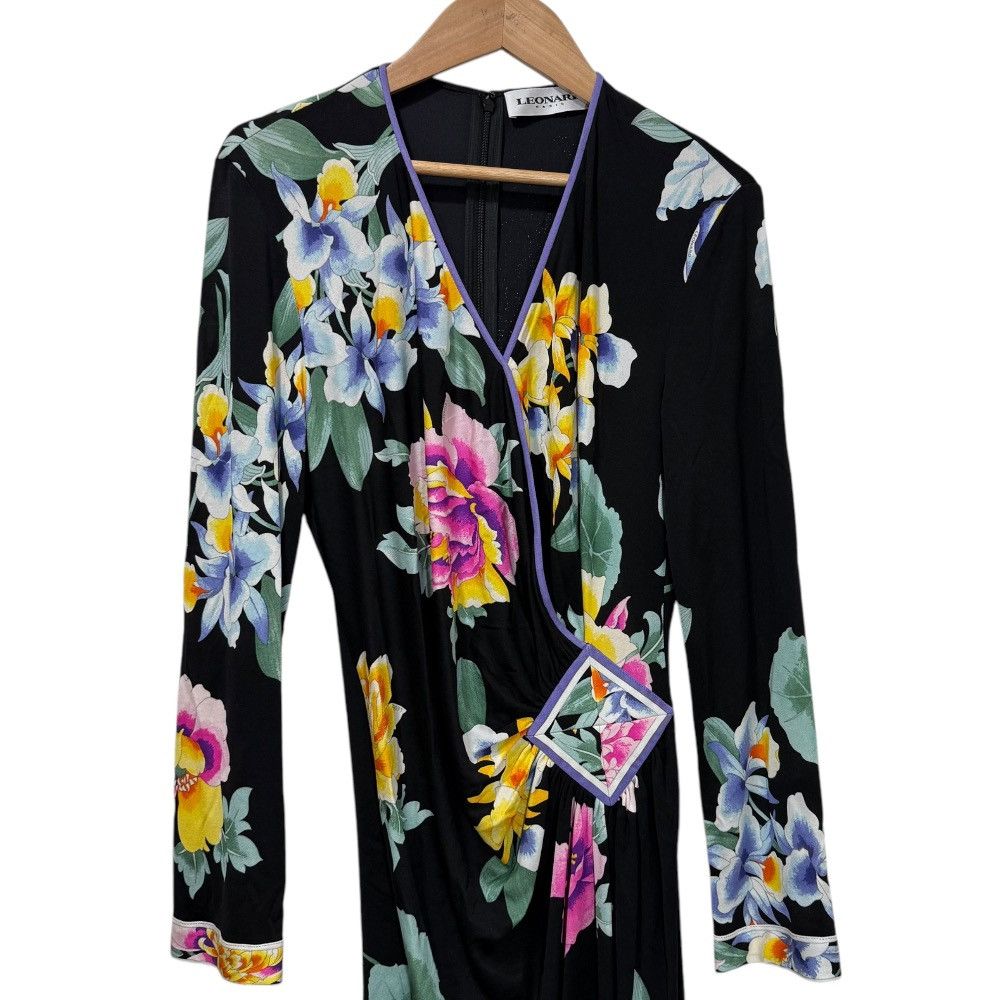 Other Other LEONARD PARIS Flower Print Silk Dress Others Dresses DUTY FREE for USA Size ONE SIZE - 3 Thumbnail