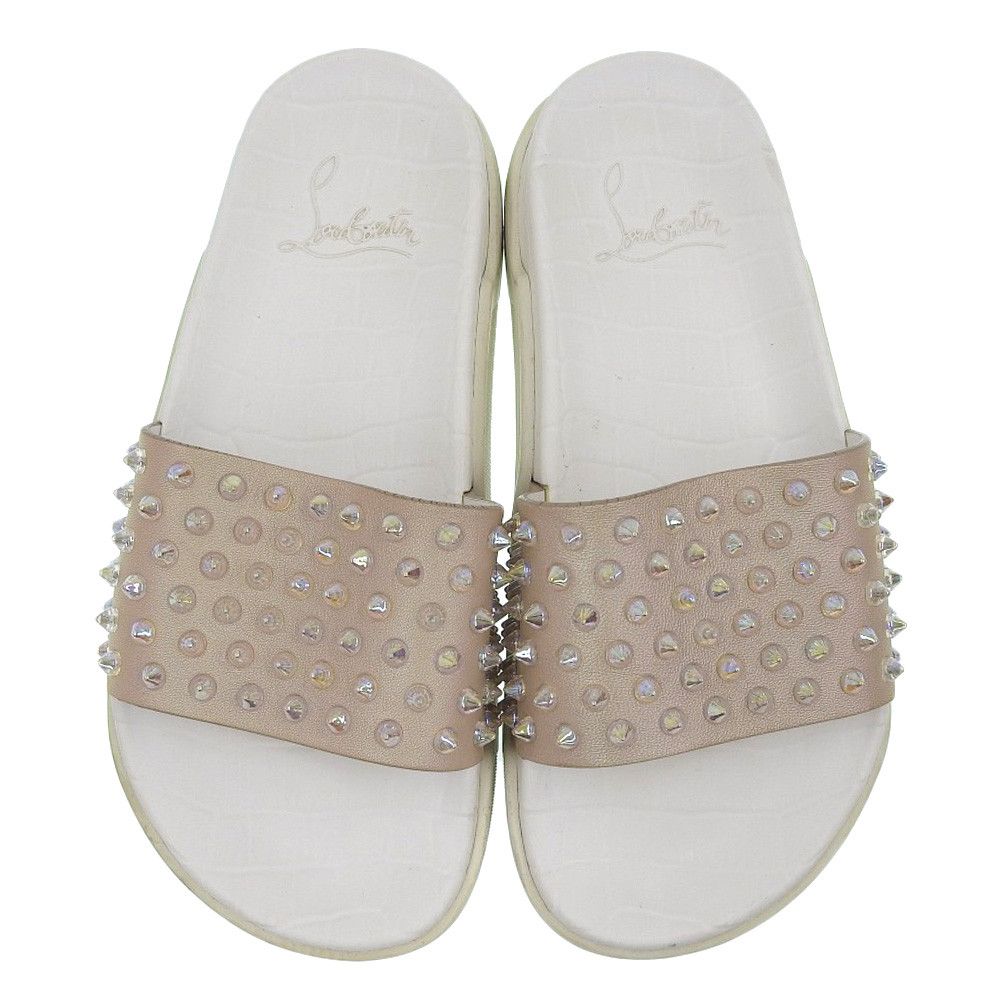 Christian Louboutin Christian Louboutin Christian Louboutin Studs Shower Sandals Leather Shoes DUTY FREE for USA Size ONE SIZE - 2 Thumbnail