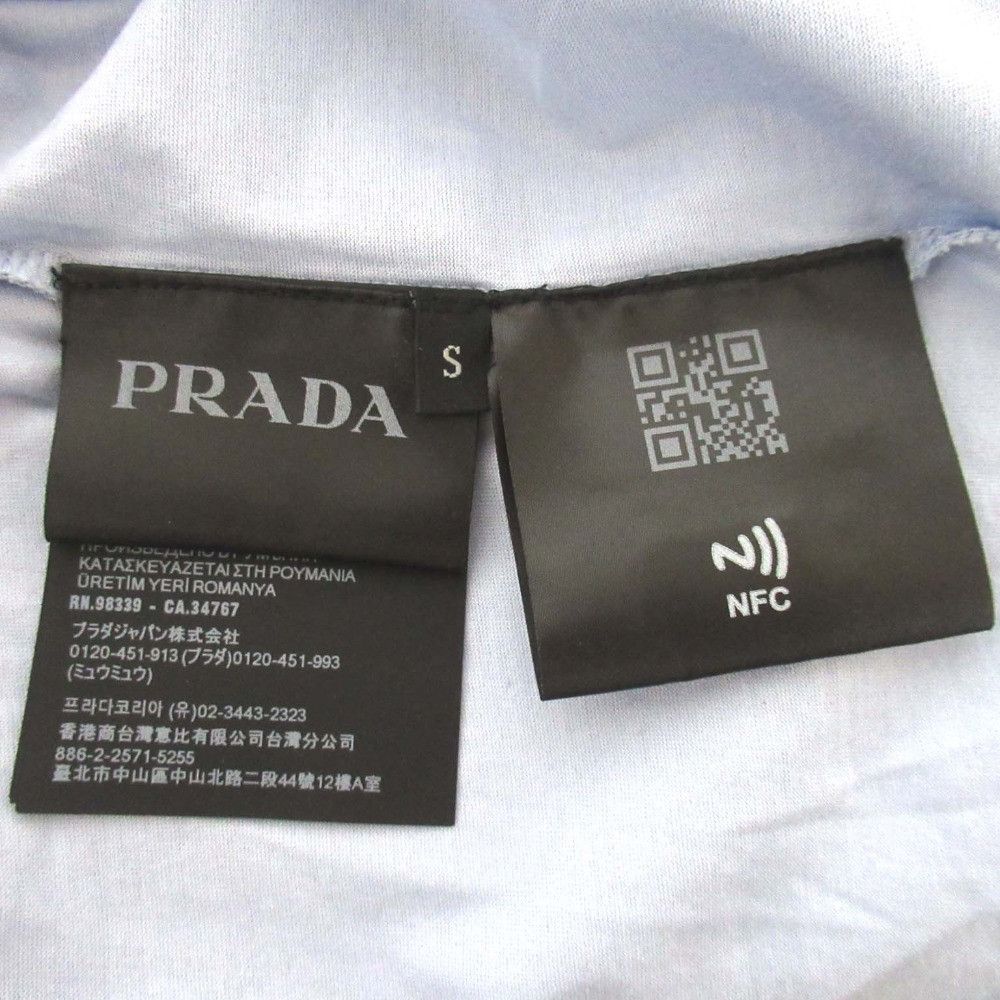 Prada Prada Prada Embroidered Logo Cotton T-shirt Cotton T-Shirts UJN884 DUTY FREE for USA Size ONE SIZE - 5 Thumbnail
