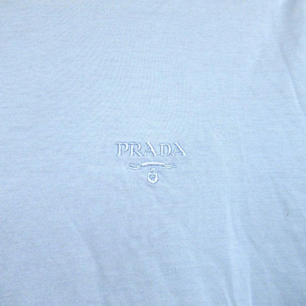 Prada Prada Prada Embroidered Logo Cotton T-shirt Cotton T-Shirts UJN884 DUTY FREE for USA Size ONE SIZE - 4 Thumbnail