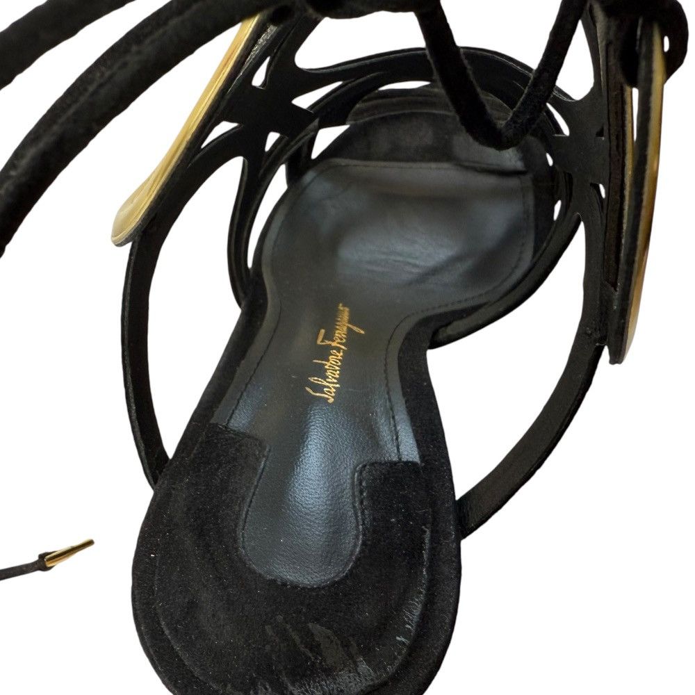 Salvatore Ferragamo Salvatore Ferragamo Salvatore Ferragamo Gancini Suede Lace-up Sandals Suede Shoes DUTY FREE for USA Size ONE SIZE - 8 Thumbnail
