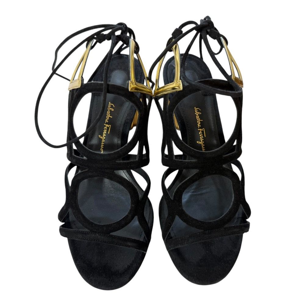 Salvatore Ferragamo Salvatore Ferragamo Salvatore Ferragamo Gancini Suede Lace-up Sandals Suede Shoes DUTY FREE for USA Size ONE SIZE - 3 Thumbnail