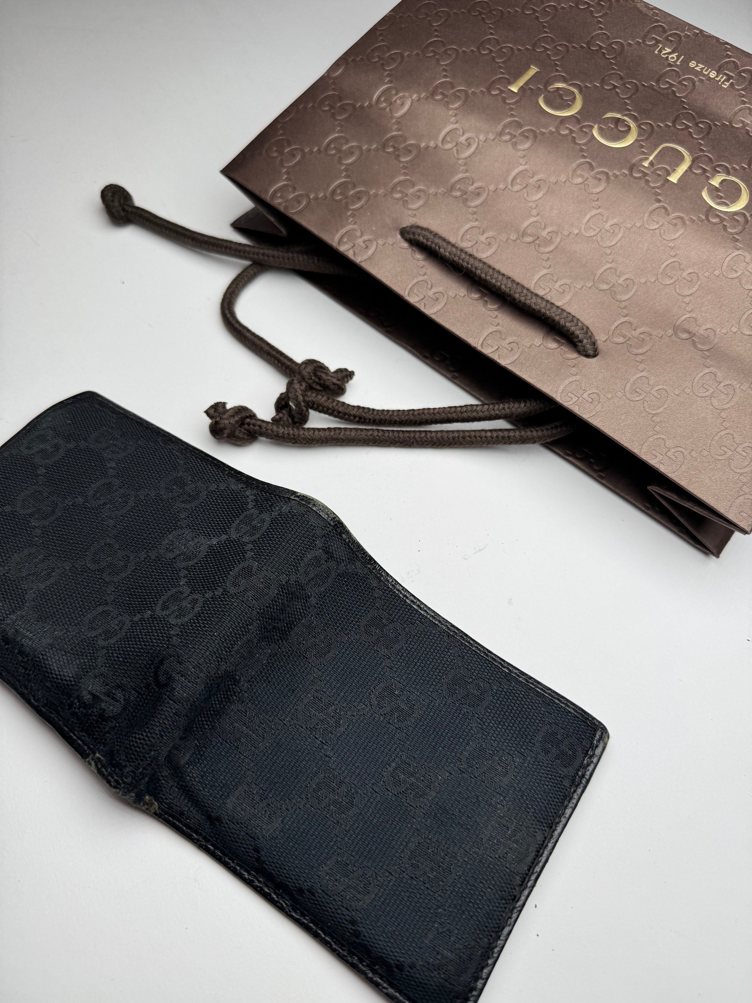 Gucci Vintage Monogram Canvas Flap Wallet Black Size ONE SIZE - 7 Thumbnail