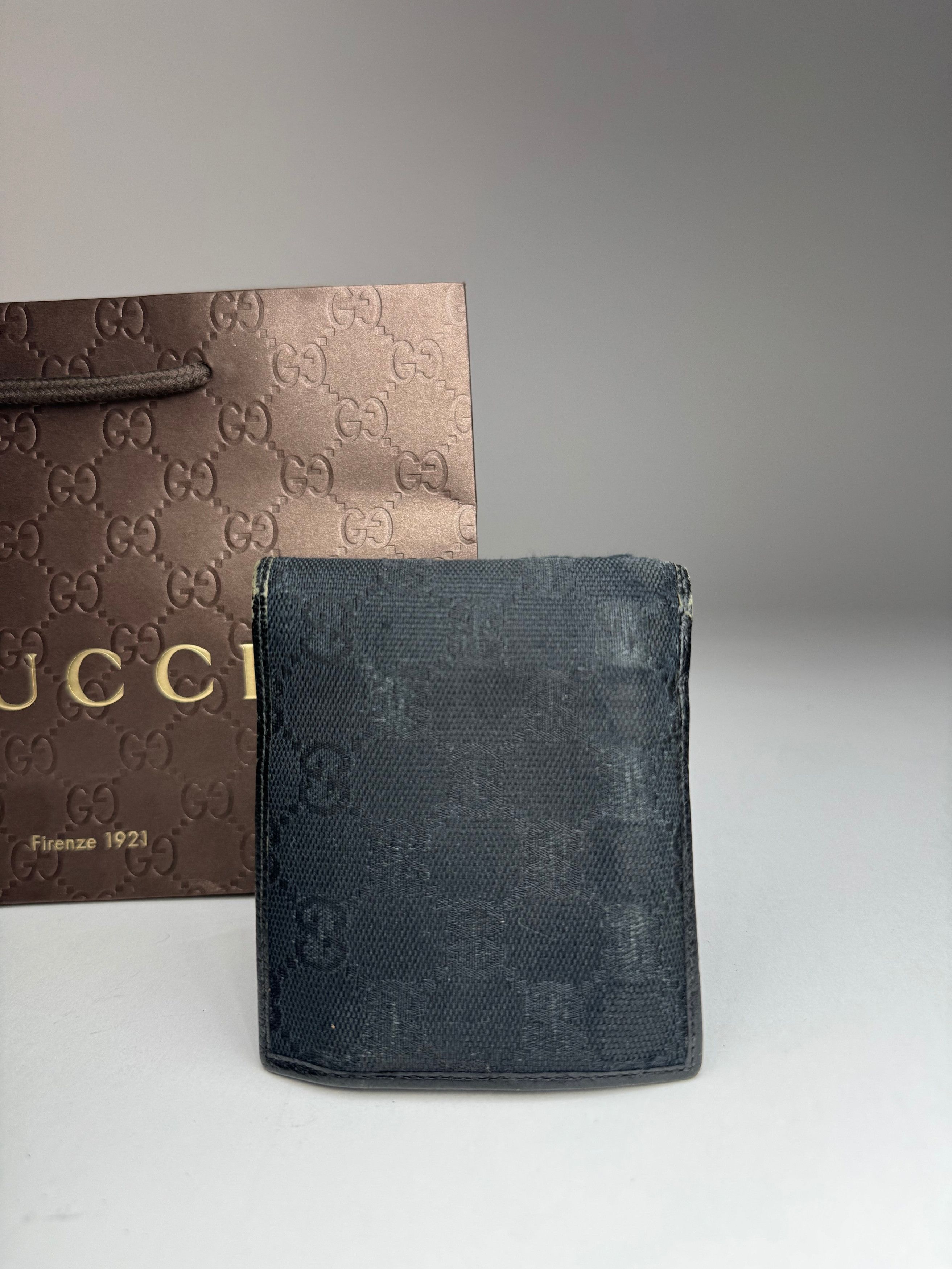 Gucci Vintage Monogram Canvas Flap Wallet Black Size ONE SIZE - 2 Thumbnail
