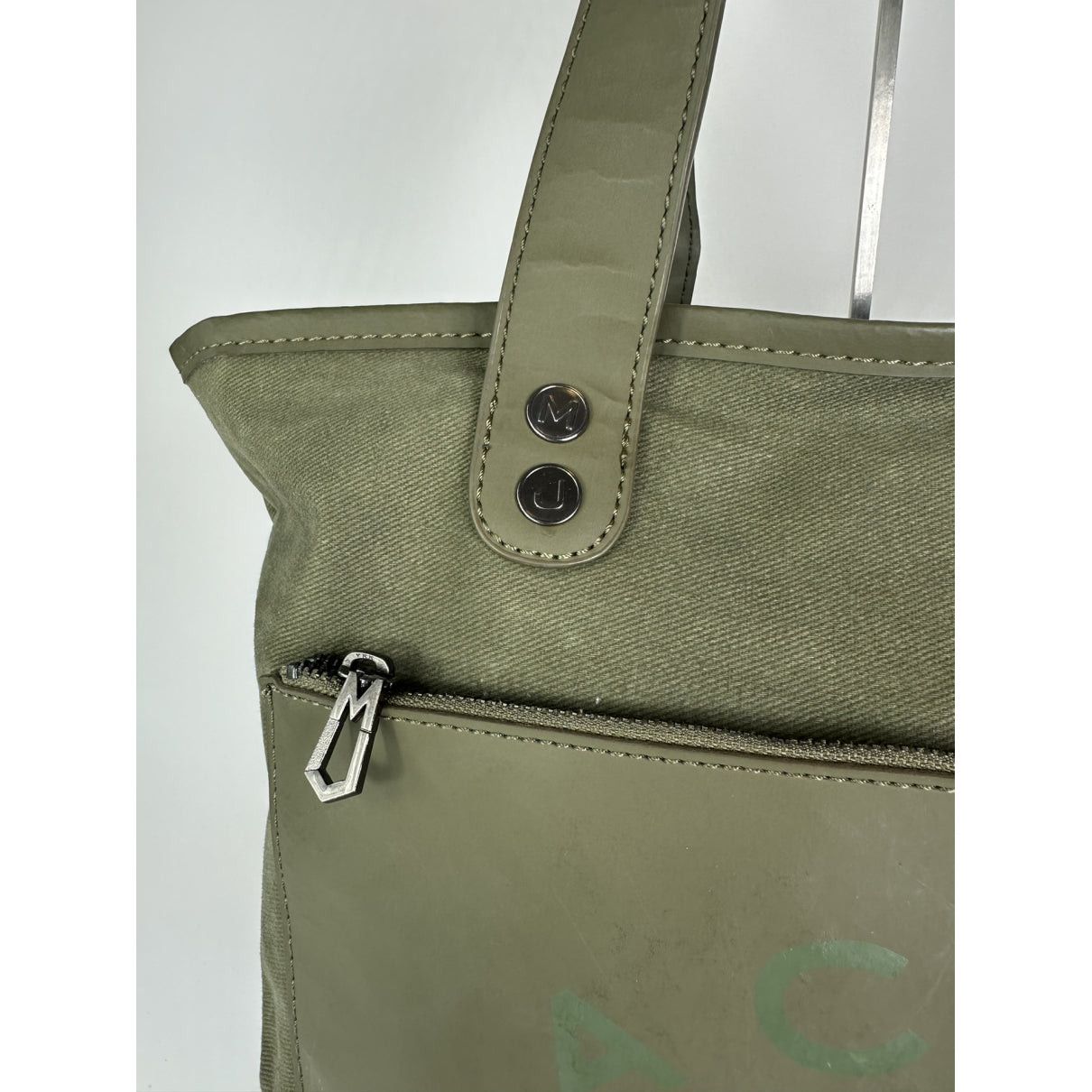 Marc by Marc Jacobs Green Cotton Handbag Size ONE SIZE - 3 Thumbnail