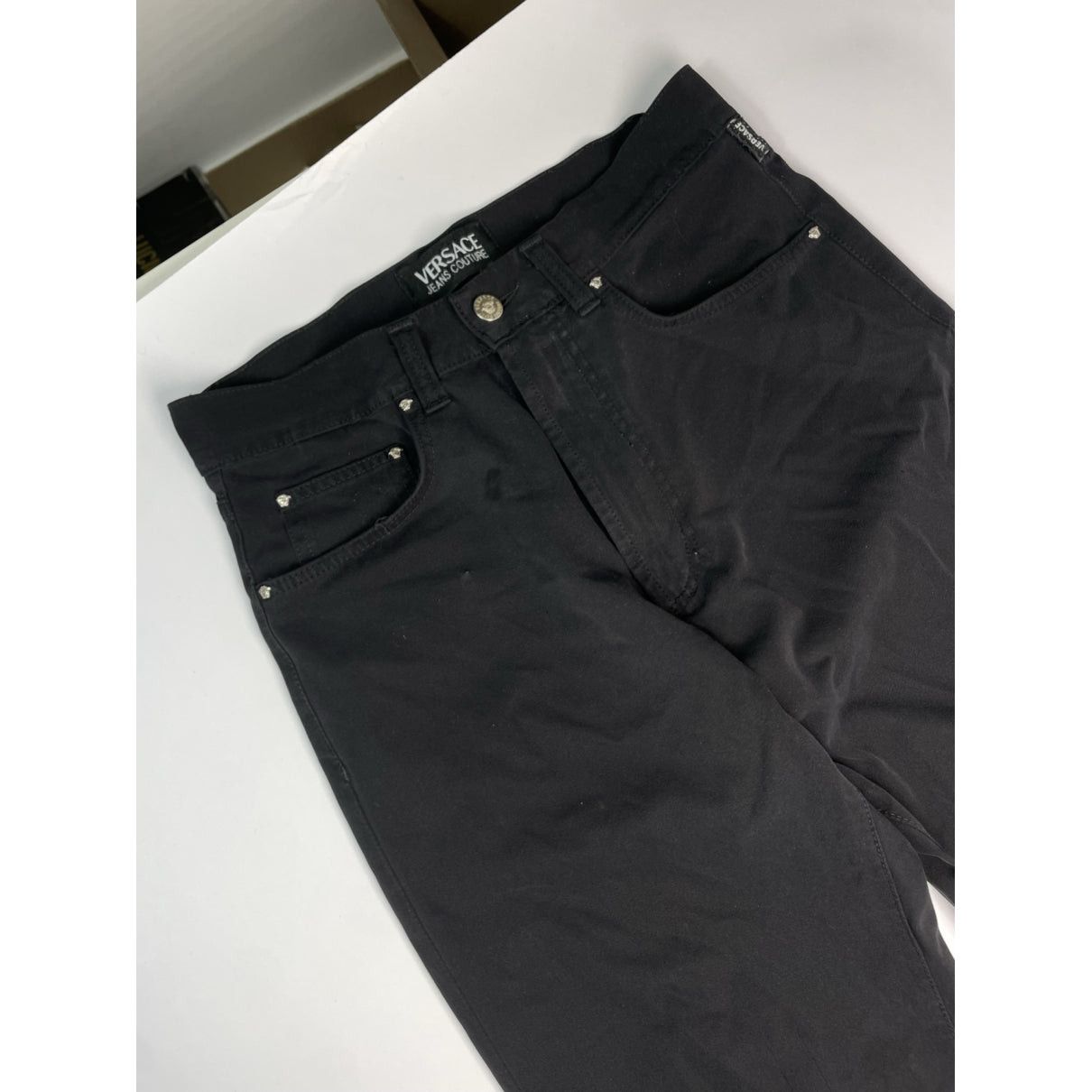 Versace Black Polyester Trouser Size 30" / US 8 / IT 44 - 2 Thumbnail