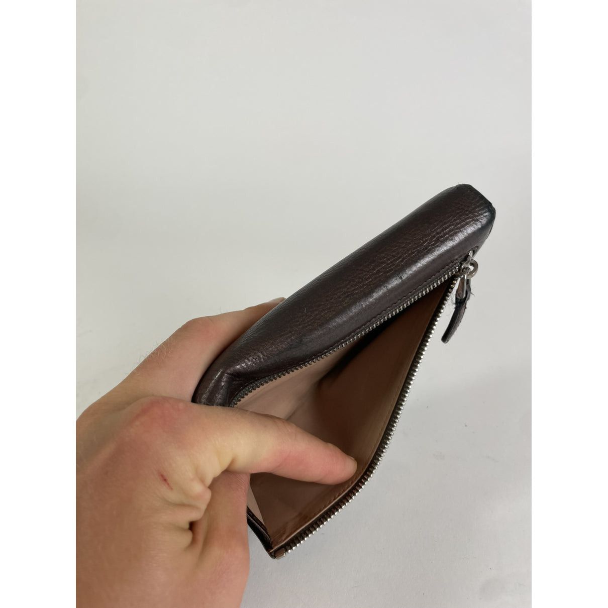 Prada Brown Leather Wallet Size ONE SIZE - 3 Thumbnail