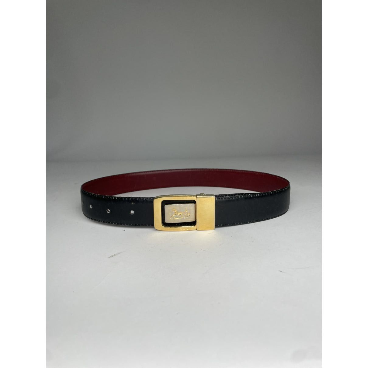 Celine Triomphe Burgundy Leather Belt Size ONE SIZE - 4 Thumbnail