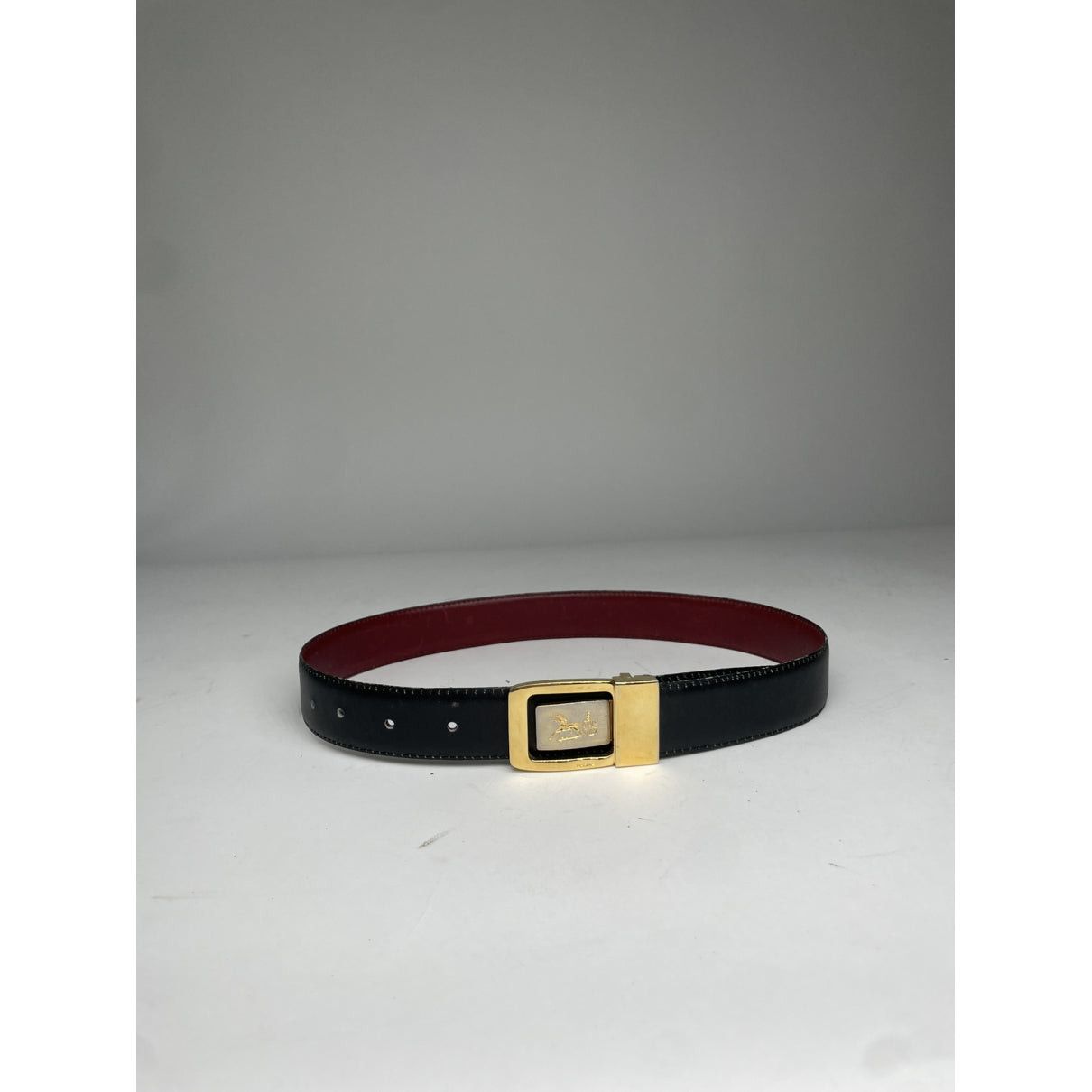 Celine Triomphe Burgundy Leather Belt Size ONE SIZE - 5 Thumbnail