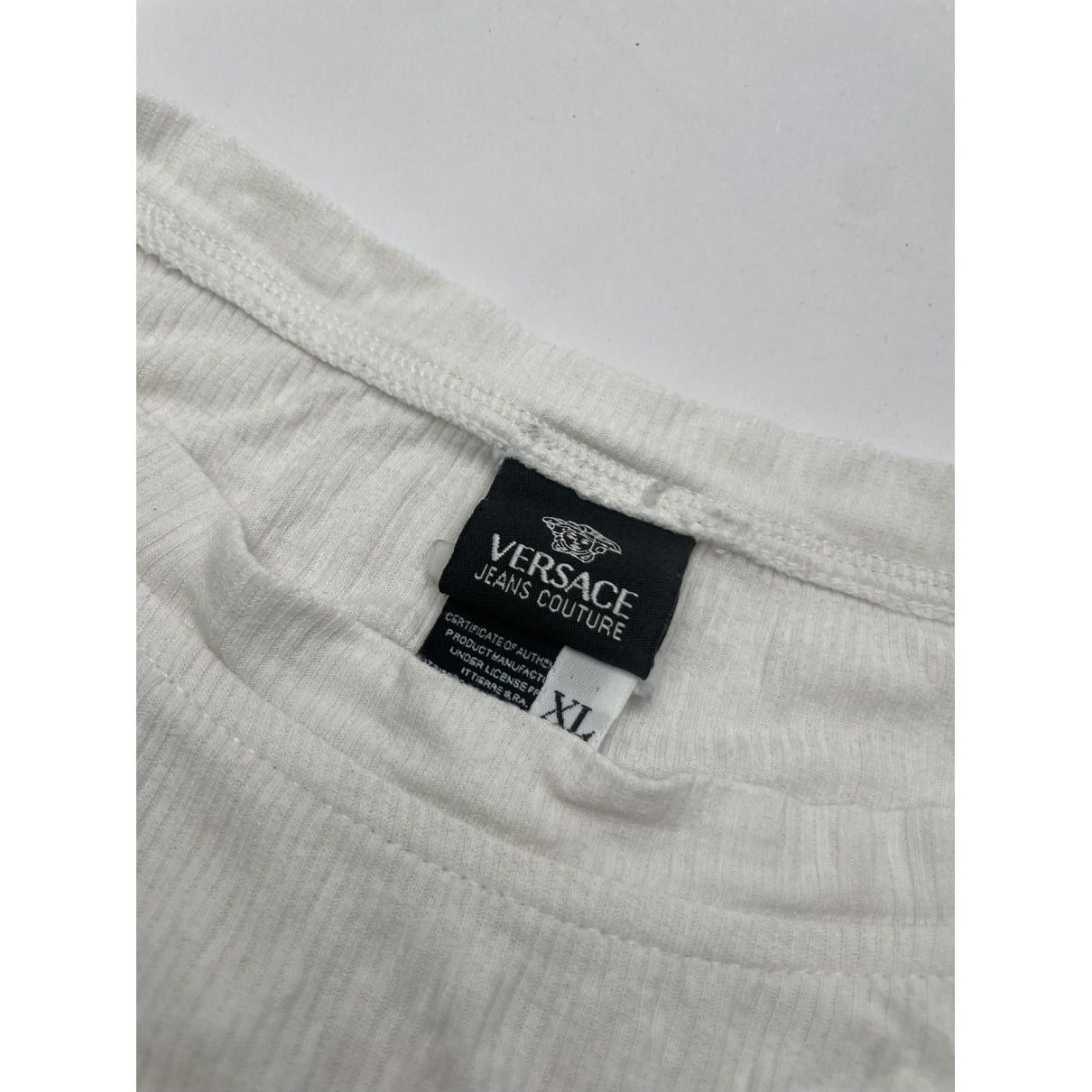 Versace Jeans Couture White Cotton Top Size XL / US 12-14 / IT 48-50 - 5 Thumbnail