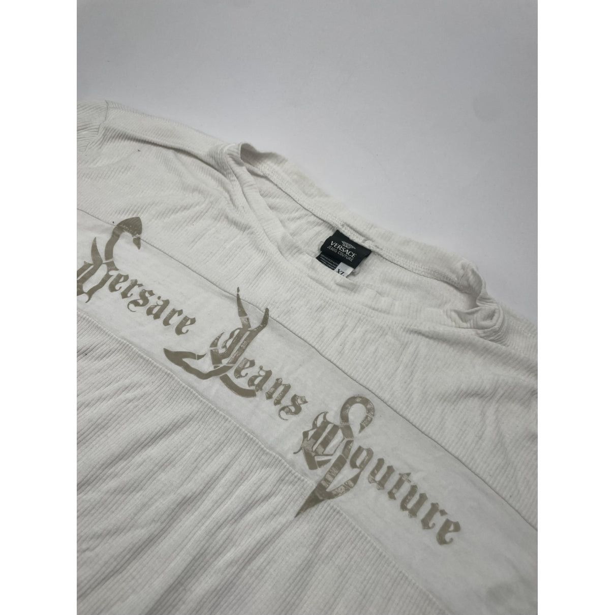 Versace Jeans Couture White Cotton Top Size XL / US 12-14 / IT 48-50 - 3 Thumbnail