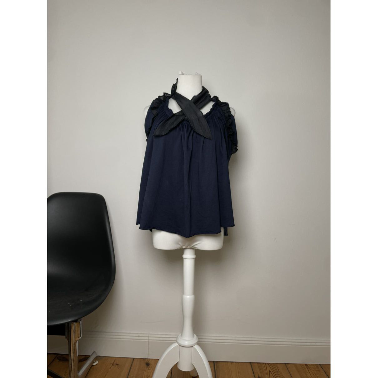 Prada Navy Cotton Top Size S / US 4 / IT 40 - 2 Thumbnail